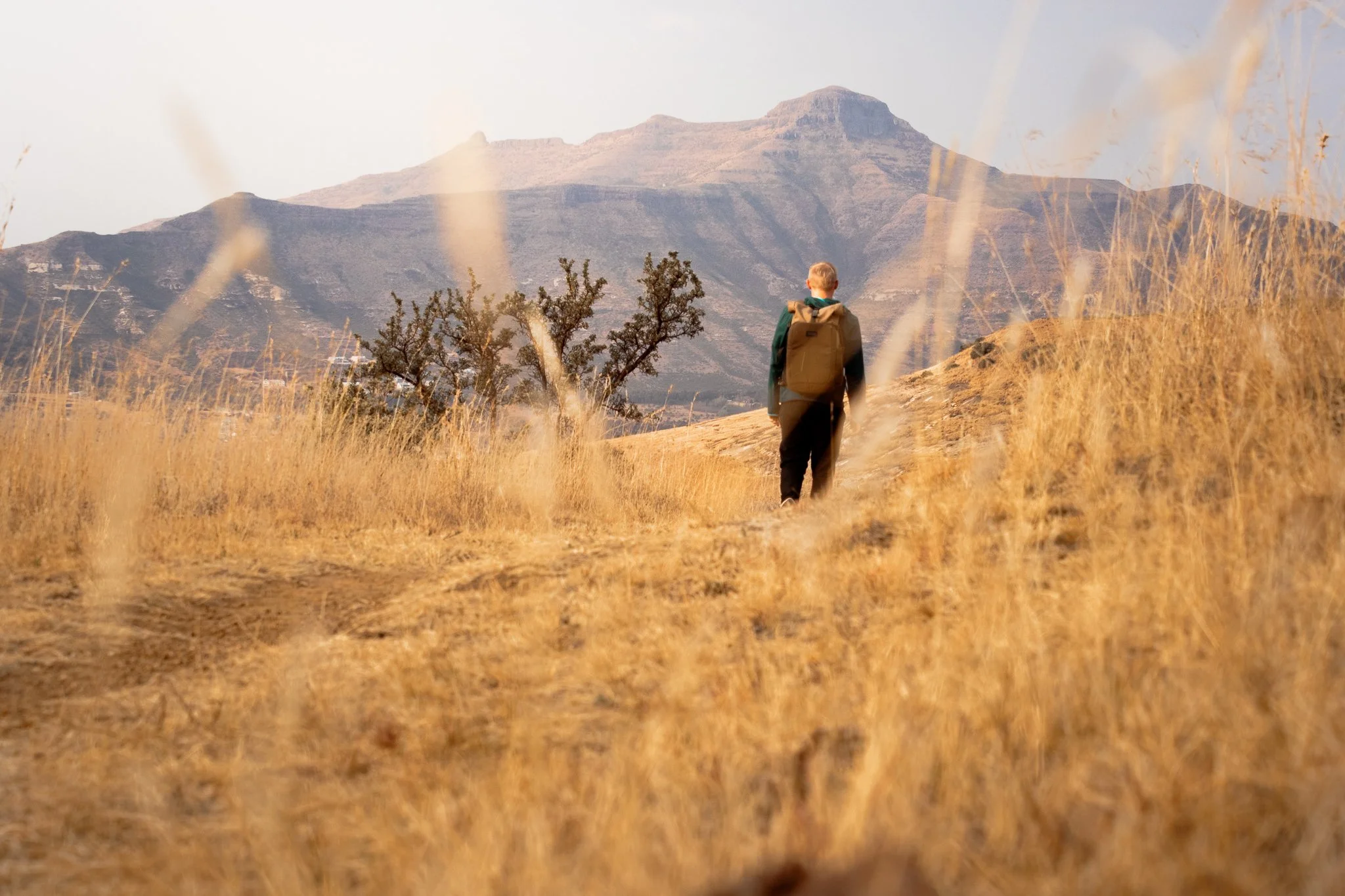 Hiking through the foothills in Clarens, South Africa