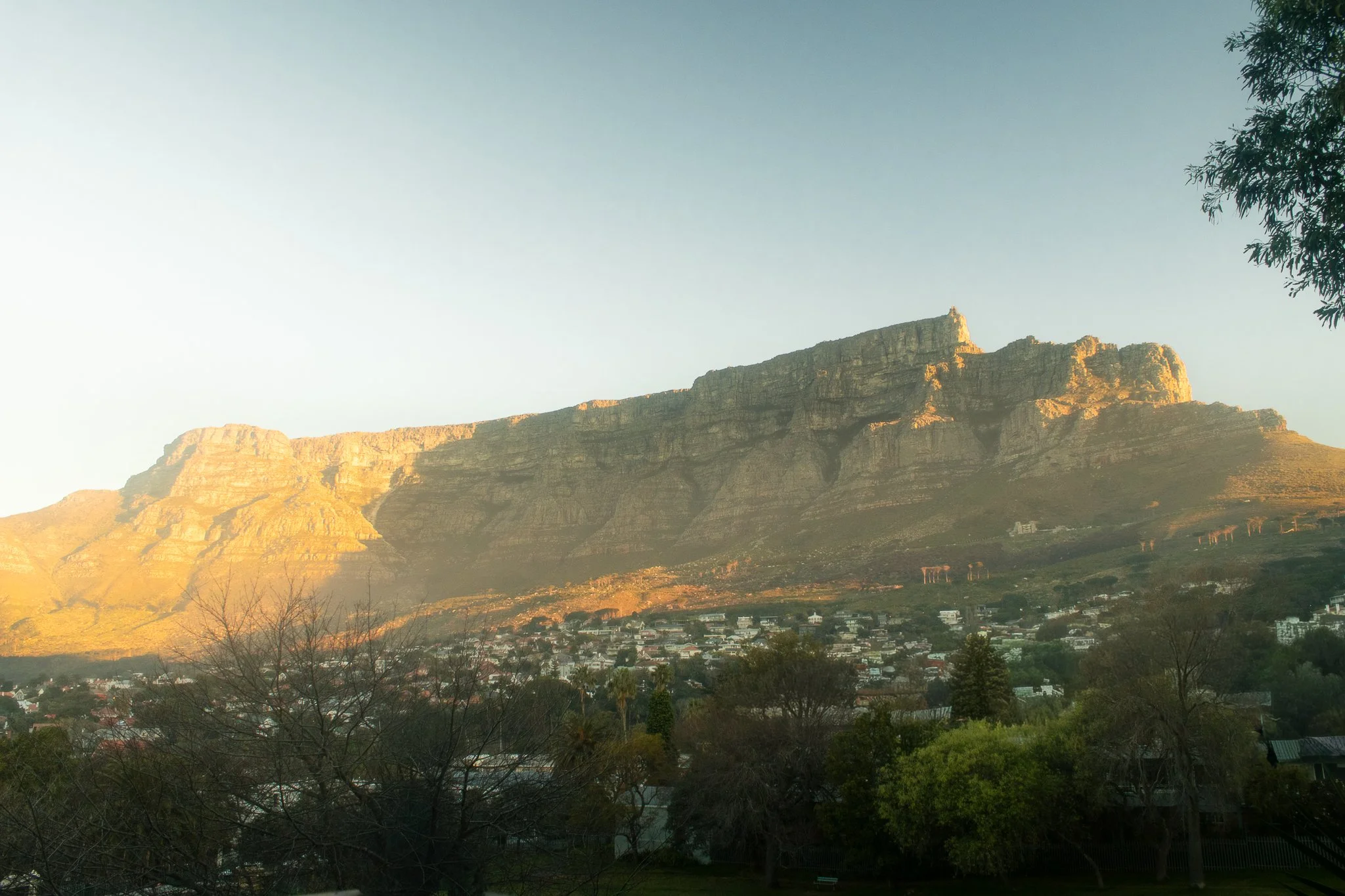 Table Mountain in the morning glow of Cape Town, South Africa