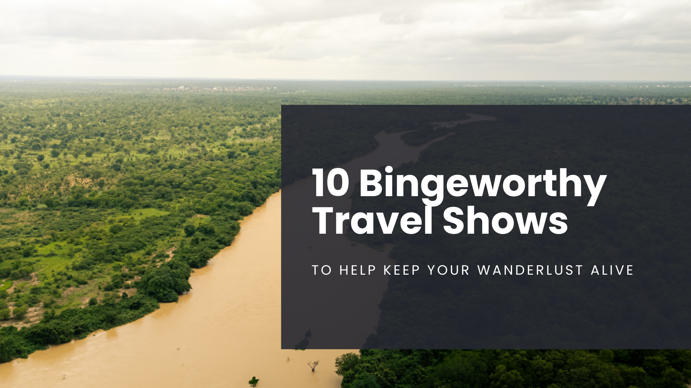 An aerial view of the Black Volta River in Wa, Ghana