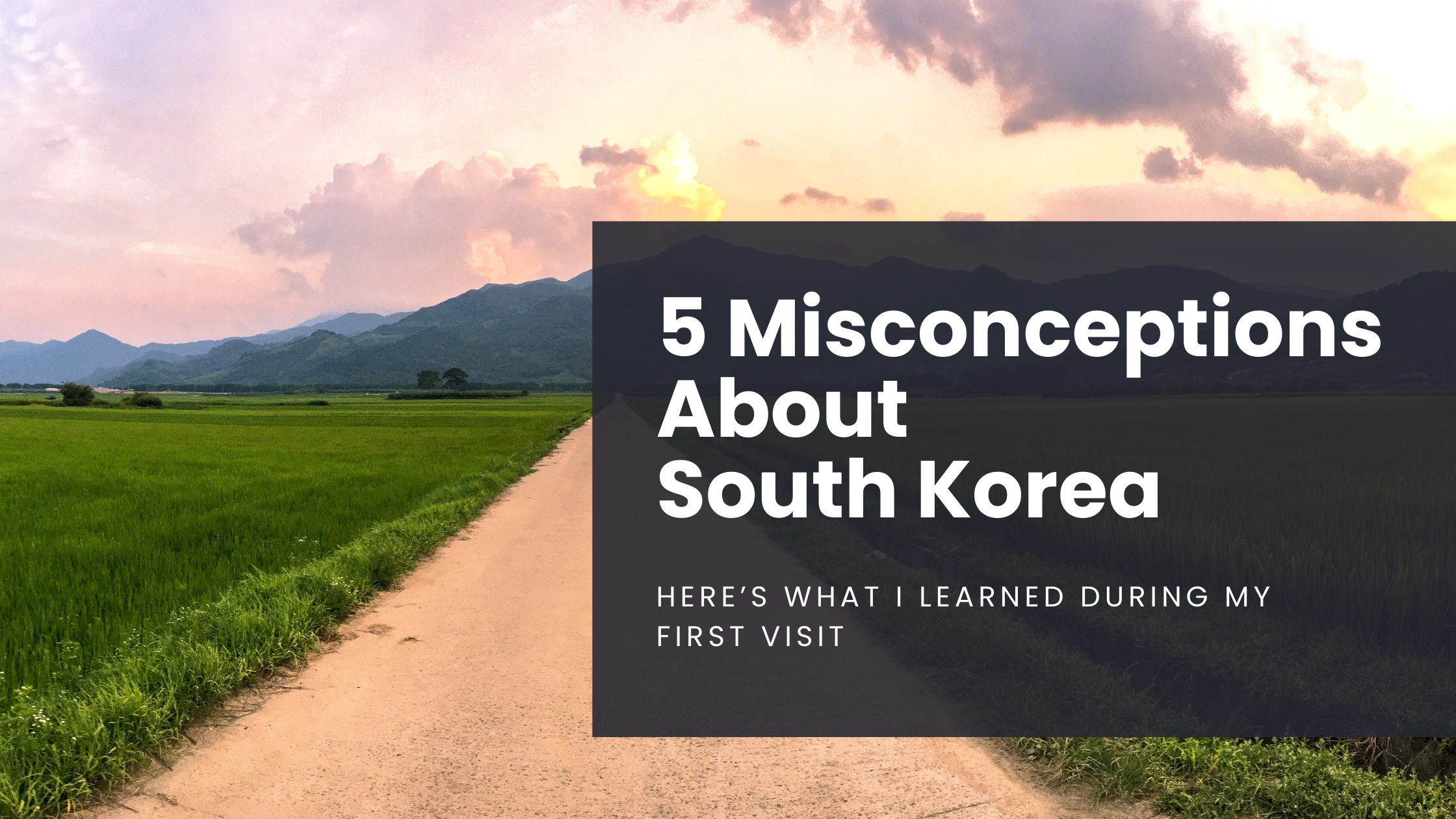 The sun sets over rice fields in Hadong, South Korea