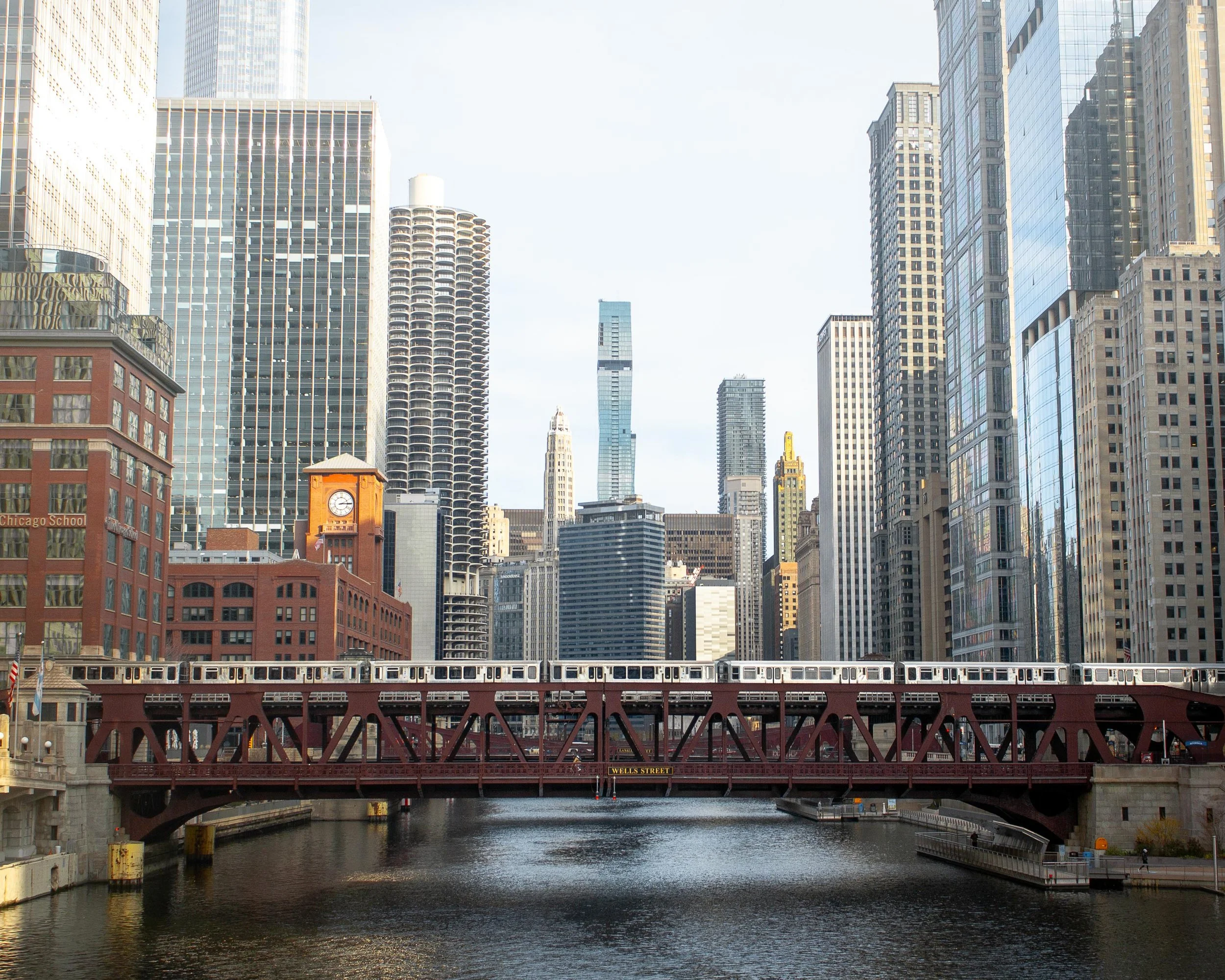 Franklin St. Bridge in Chicago, USA