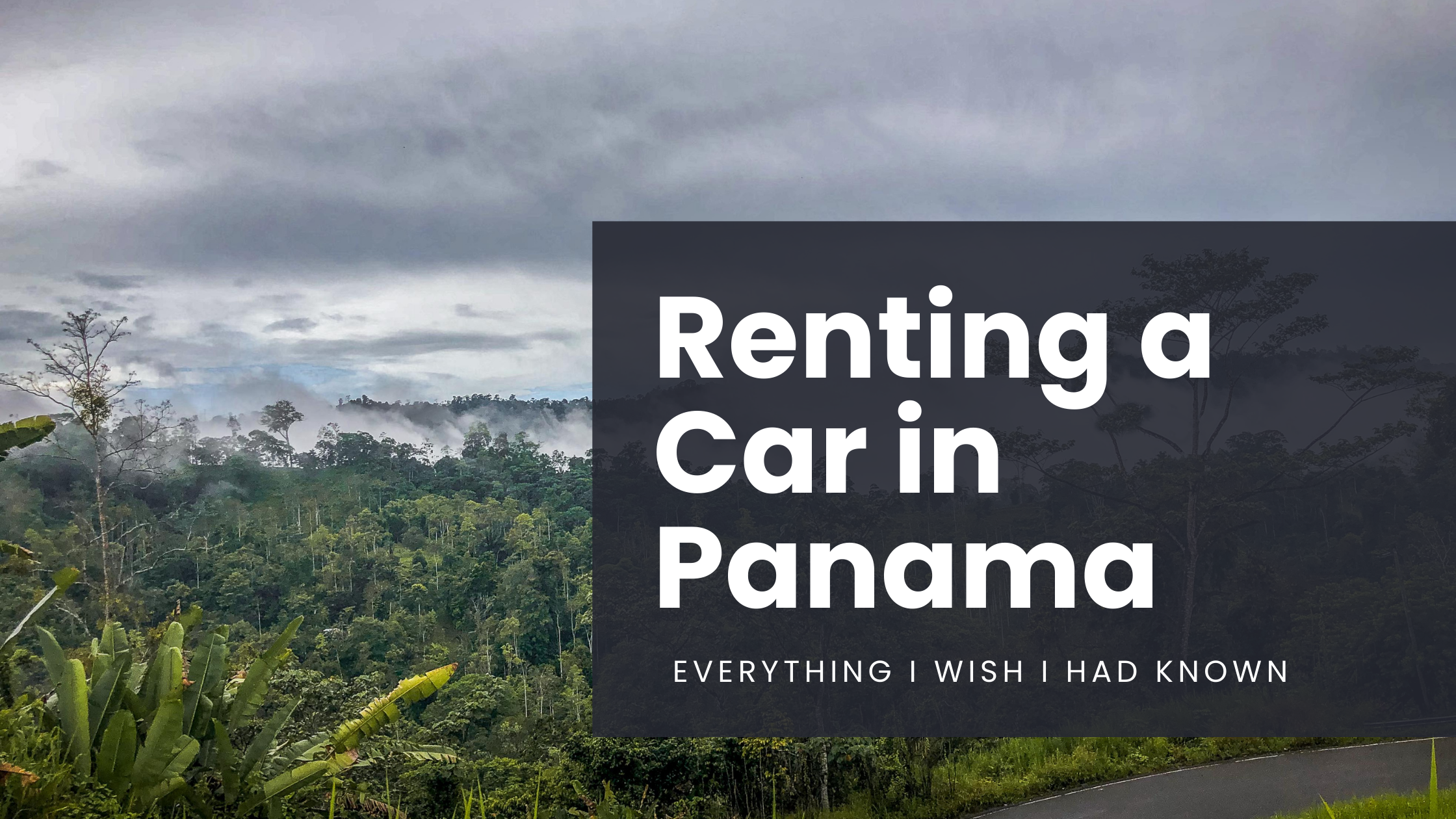 Clouds move through a forest in Panama, the photo taker following a curving road through the mountains