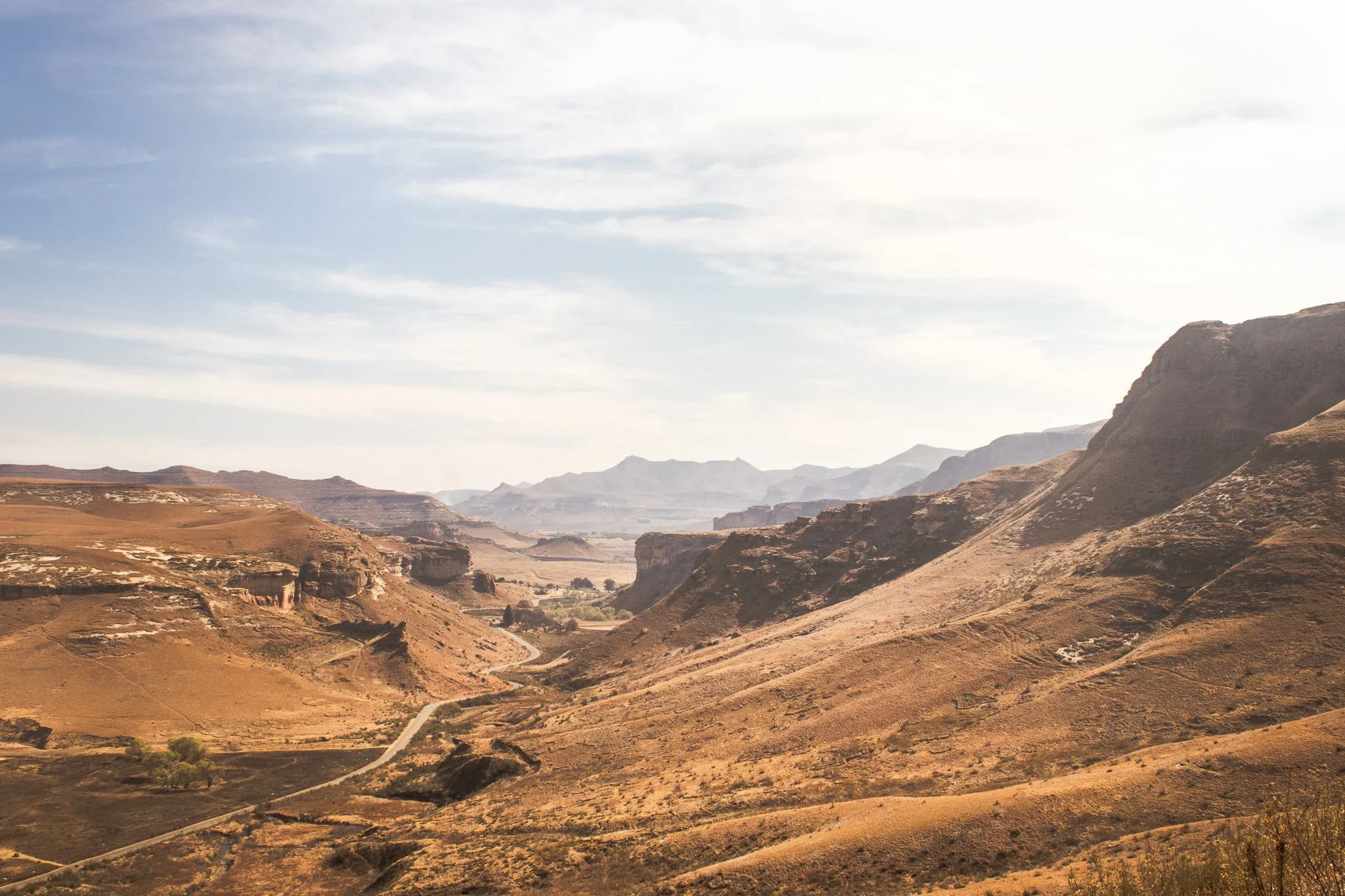 Open landscape of Golden Gate Highlands National Park in South Africa