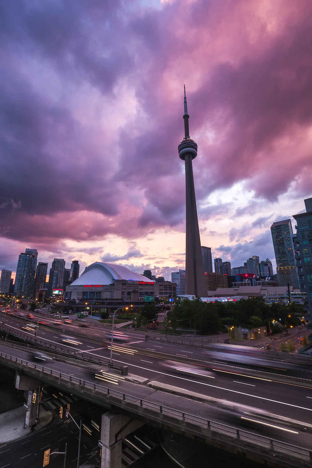 Yin Yang Purple and Pink CN Tower Parking Garage.jpg