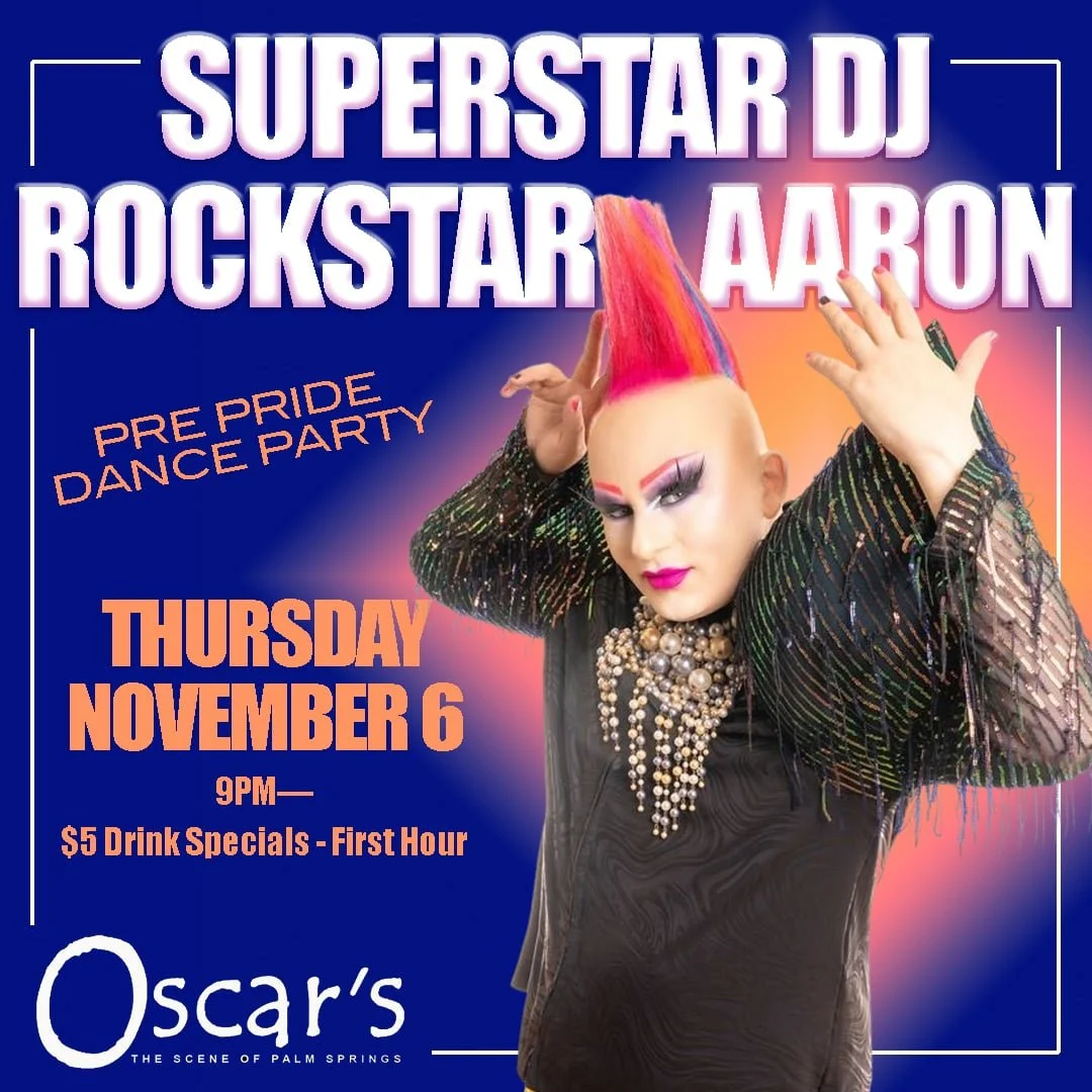 JUST ANNOUNCED! 🌴 I&rsquo;m DJ&rsquo;ing the Palm Springs Pride Fest Kick-Off Party this Thursday at Oscar&rsquo;s! 🎧✨
9PM &mdash; let&rsquo;s start Pride weekend with a bang! 🌈

#PalmSprings #PalmSpringsPride #OscarsPalmSprings #PrideKickoff #DJL
