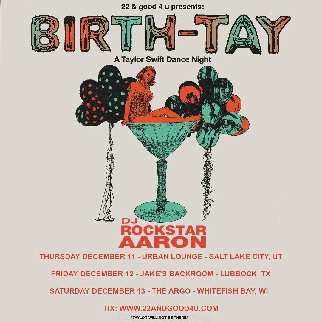 🚨TOUR ALERT 🚨Next week I&rsquo;m hitting the road. Catch me in Salt Lake City, Lubbock, &amp; Milwaukee for BIRTH-TAY PART-TAY: A Taylor Swift Dance Night presented by 22 &amp; Good 4 U! 💖 @22andgood4u