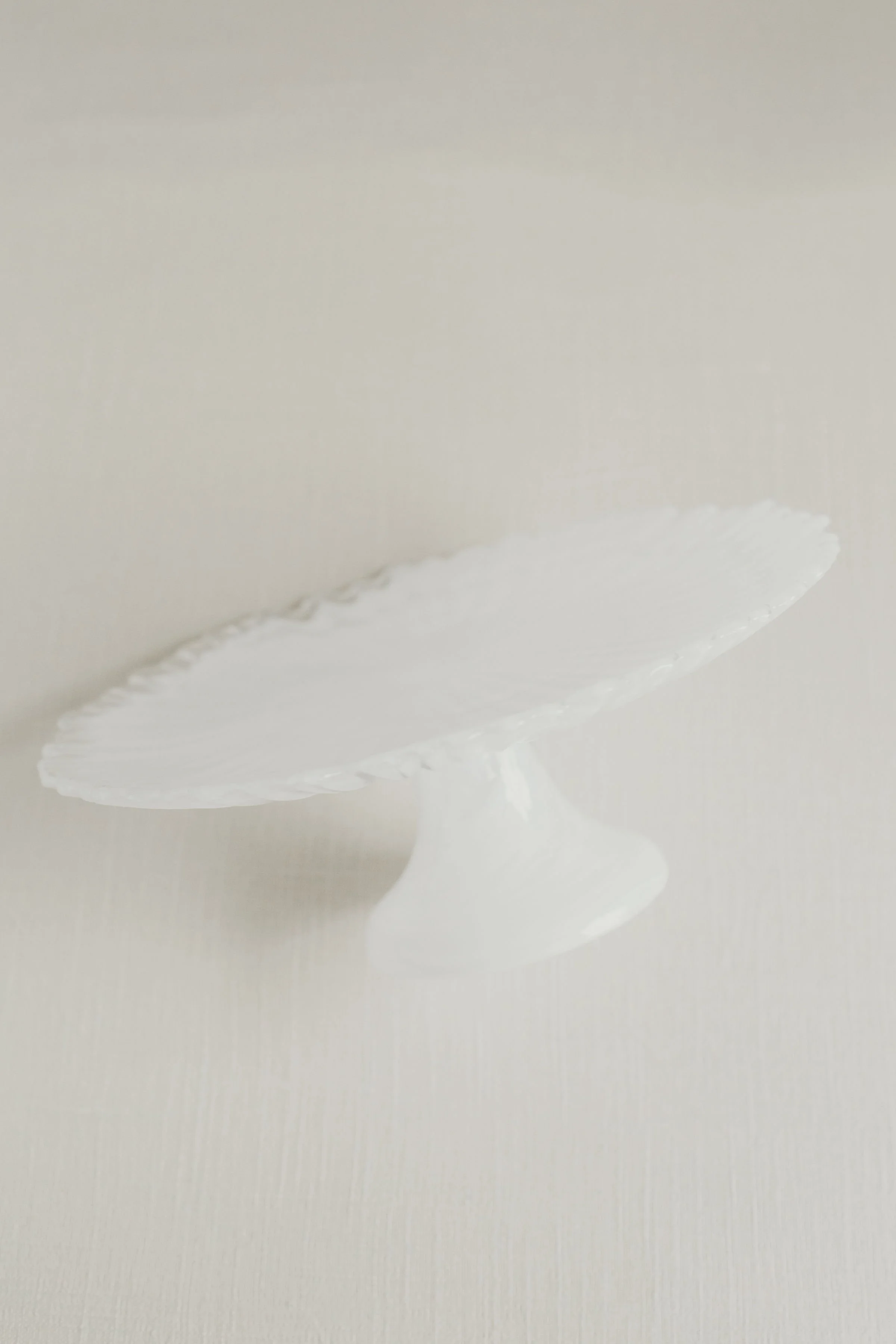 White Handblown glass anthropologie cake stand