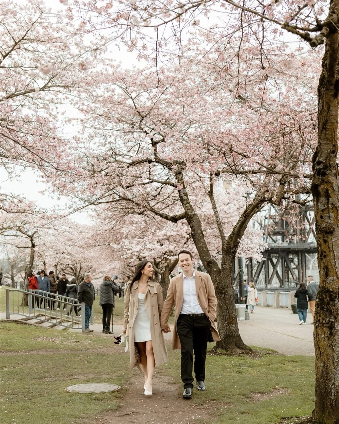 Oh ok, bc cherry had a blossom 🌸

I feel like we blinked and spring was here! Reminiscing on this lovely engagement session last year at the Portland waterfront, amongst the stunning blooms! 📸

Big hugs, L&amp;H! 🥰

#portlandengagementphotographer