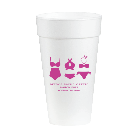 Miss to Mrs Bachelorette Styrofoam Party Cups,Wedding Cups,Preppy Cups