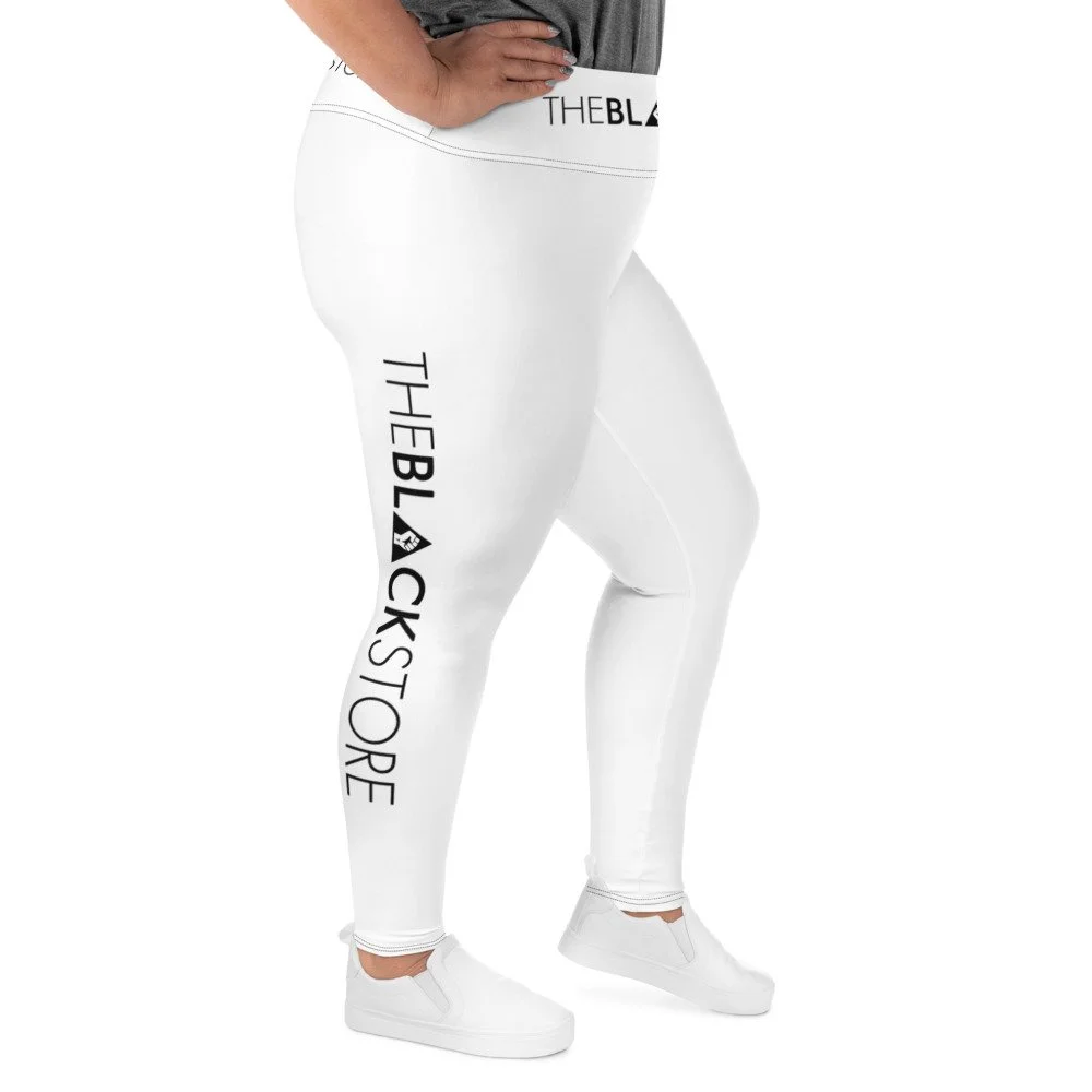 white plus leggings