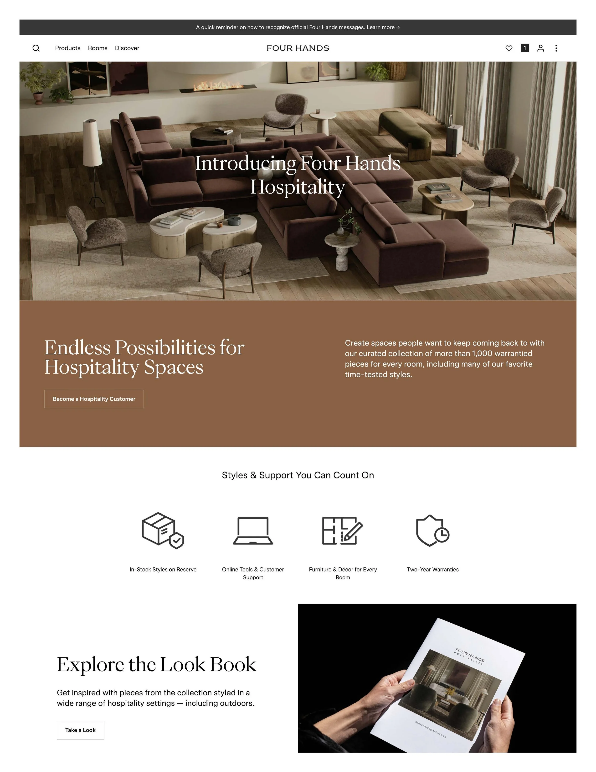Four Hands Hospitality Landing Page
