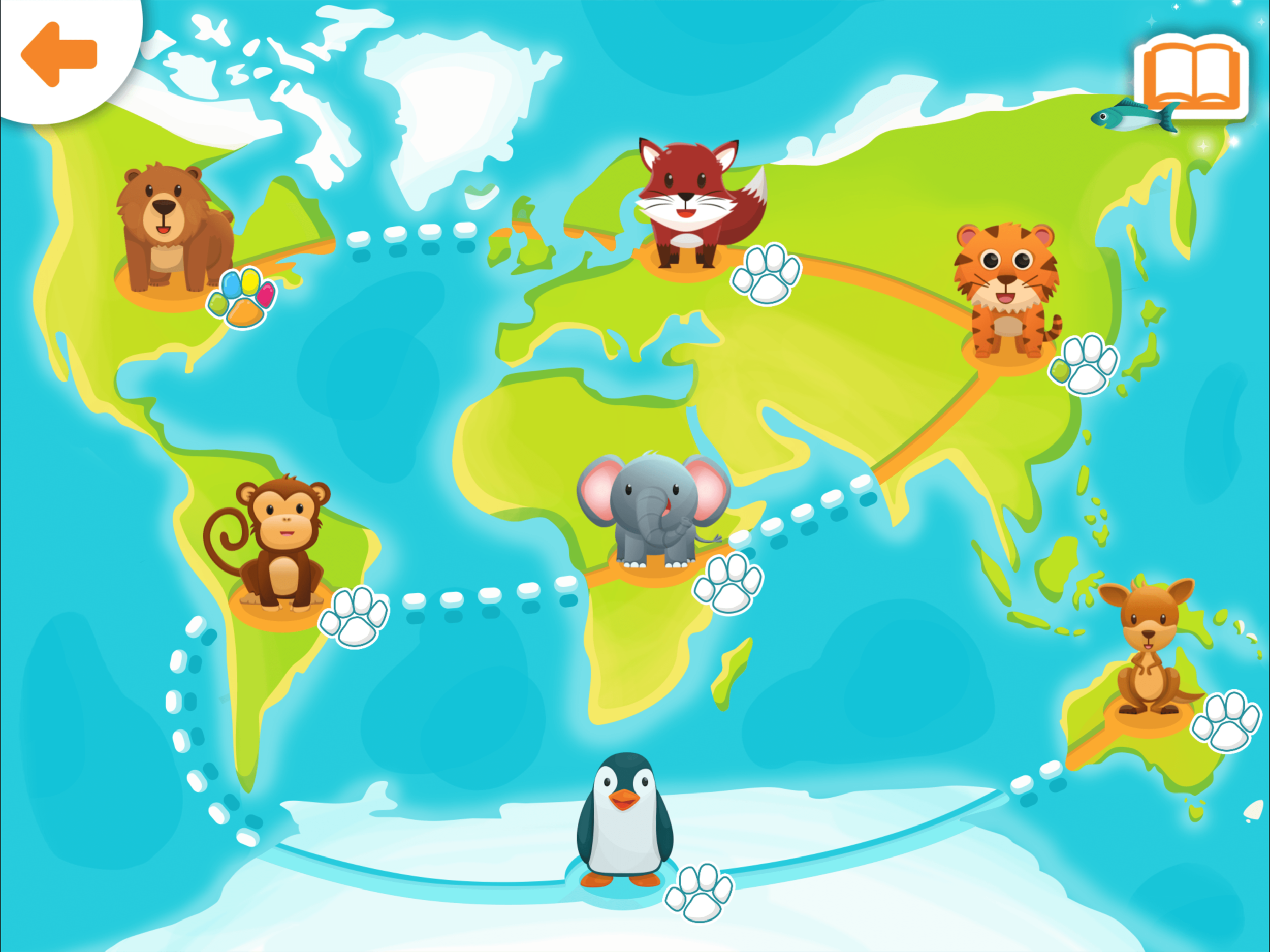 World map selection screen