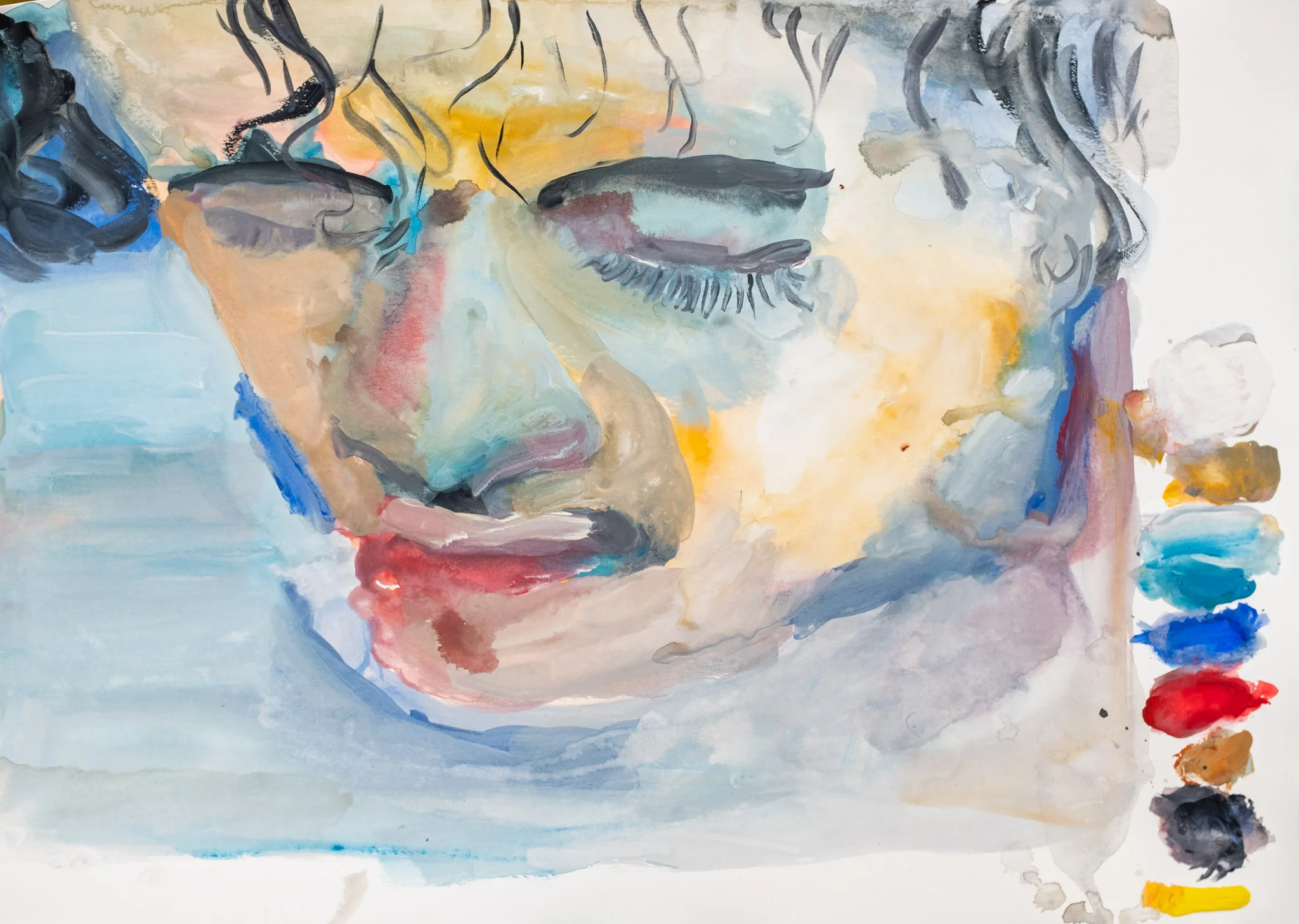 From above. 2019 Acrylic and Acrylic Ink on Paper42cm x 59cm R14 000 framed