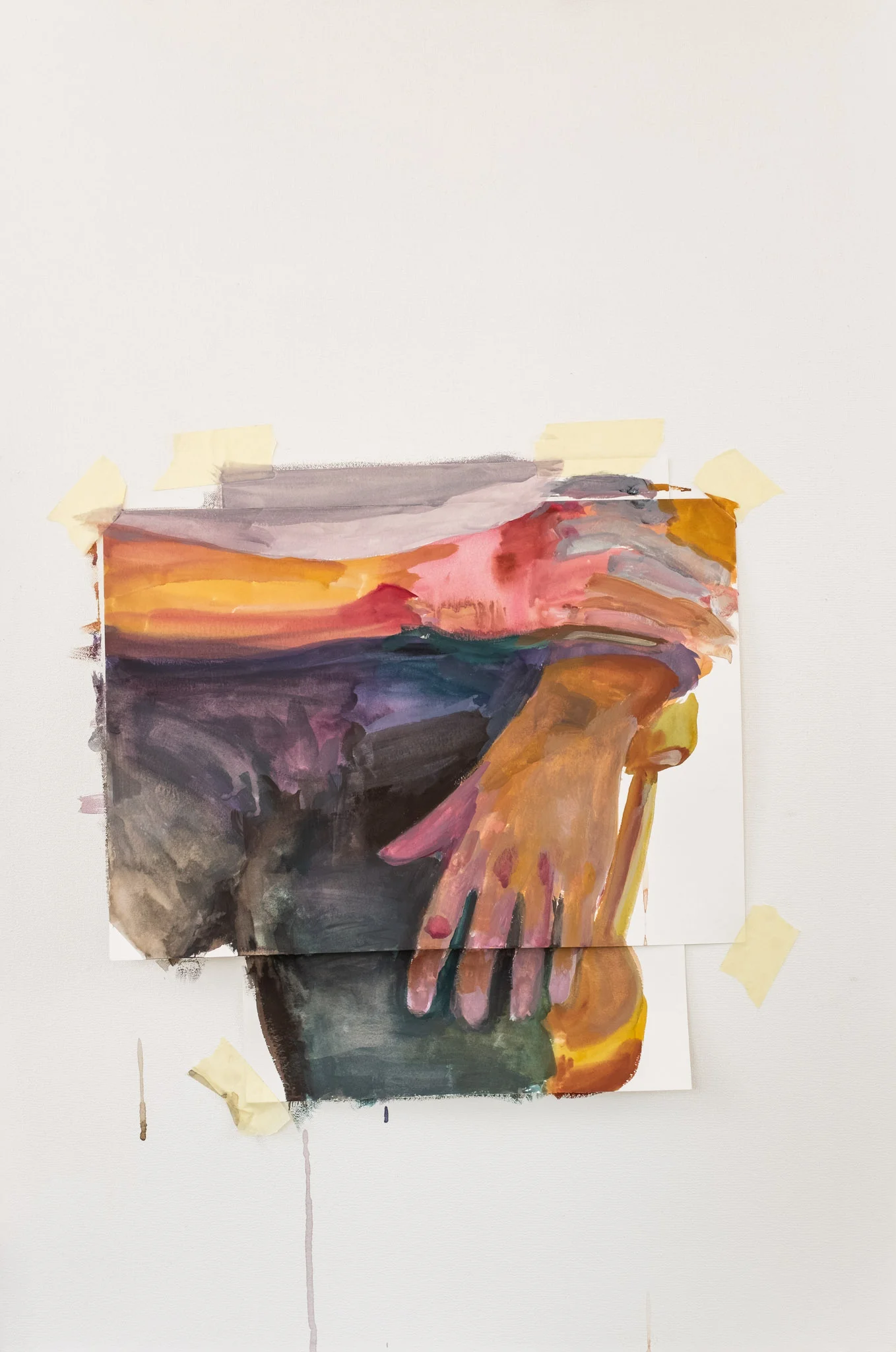 His hands. 2019Gouache on paper and Canvas90cm x 60cmAvailable on request