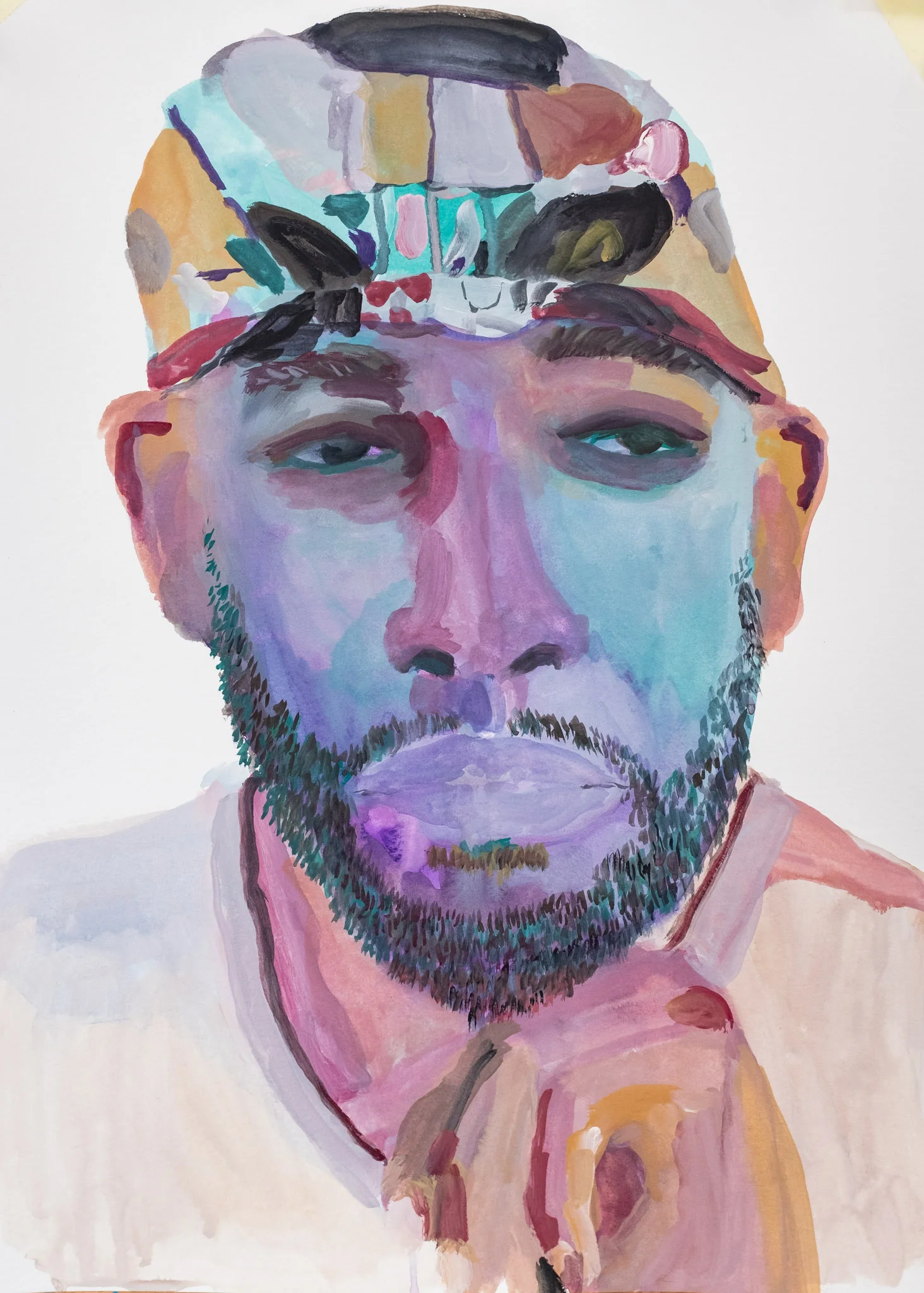 Looking the other way. 2019Gouache on Paper on paper42,5cm x 30,4cmPrivate Collection