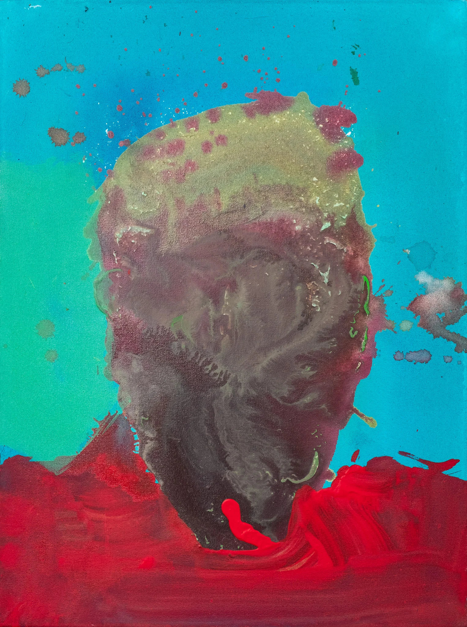 The red jacket. 2018Acrylic and Acrylic ink, on Canvas60cm x 45cmPrivate Collection