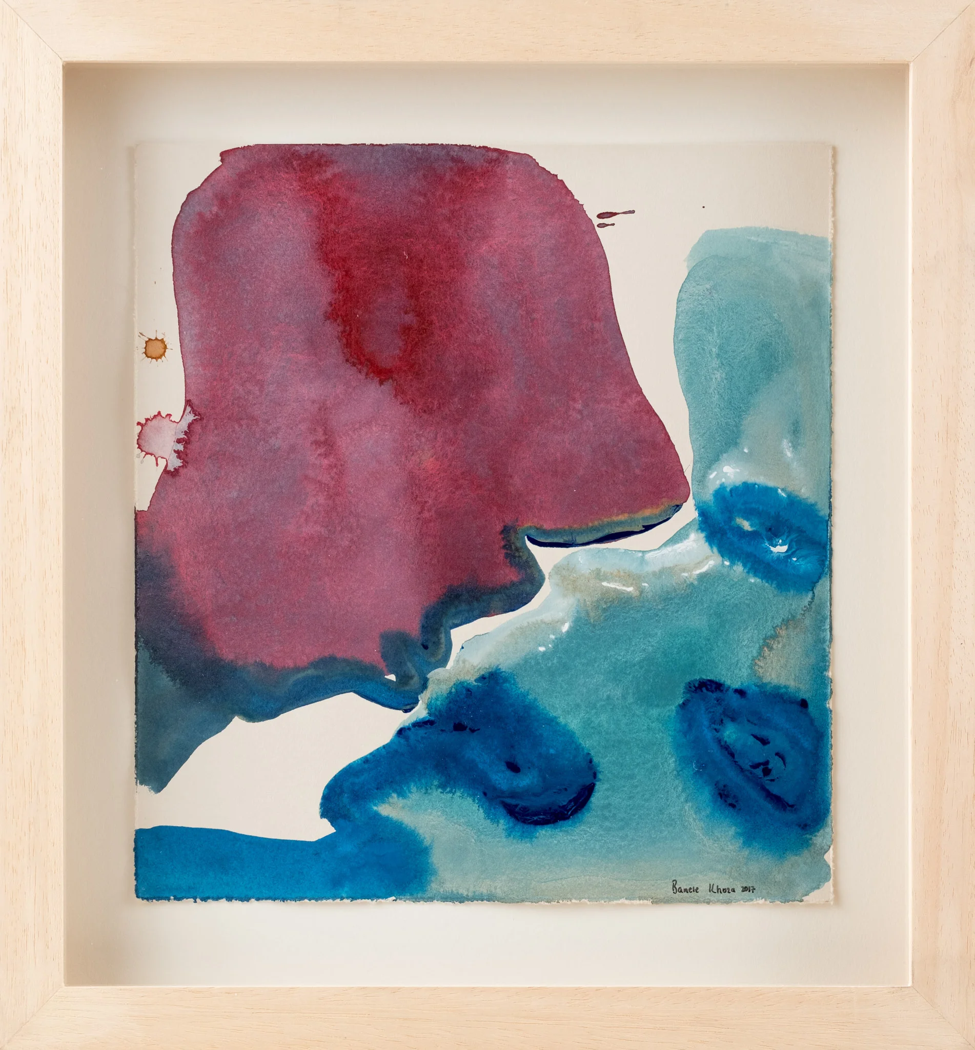 On different pages. 2017Acrylic and ink on Hahnemühle25 x 23cmFramedPrivate Collection