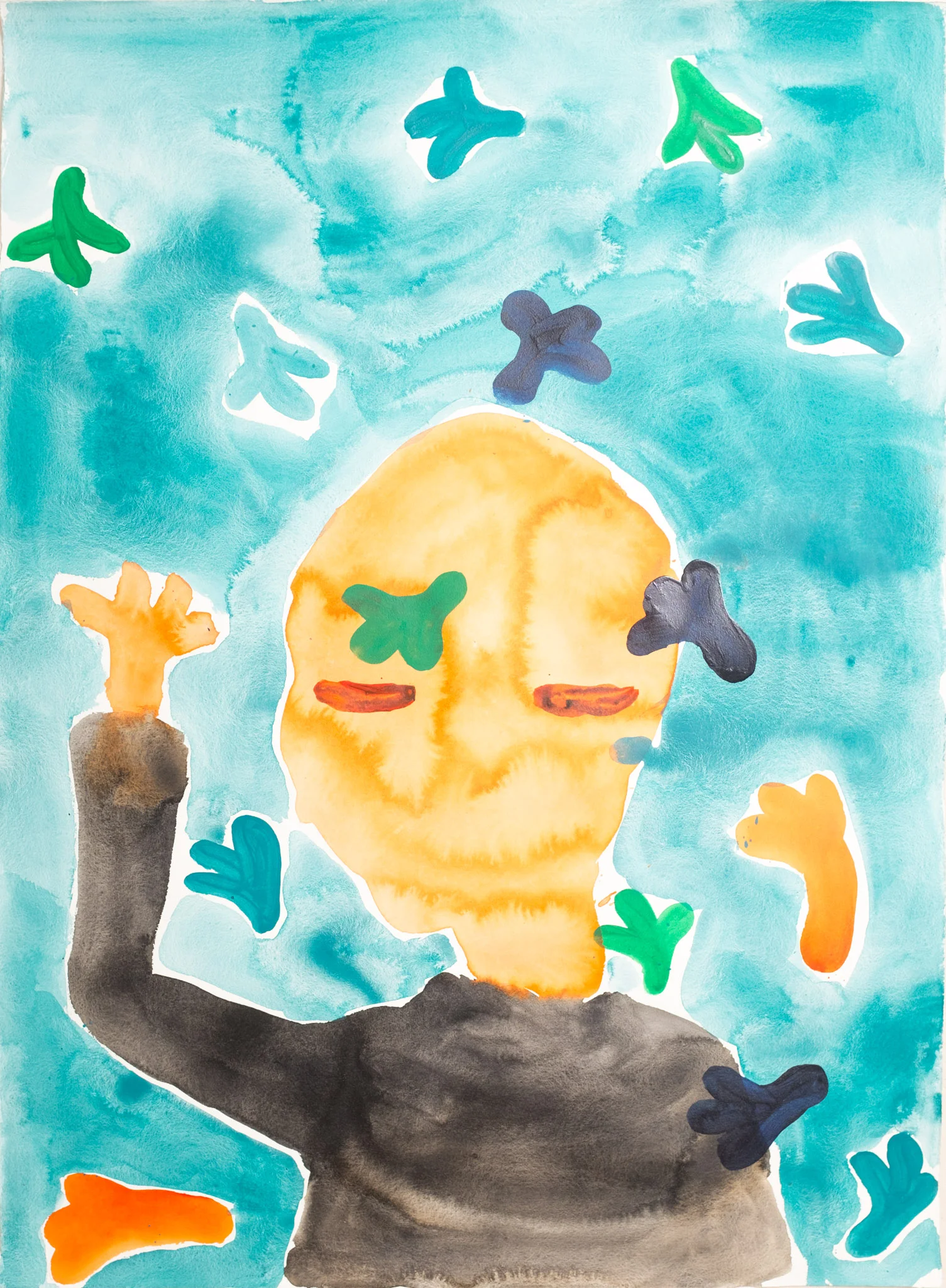 He said find someone who will give you butterflies.2017Acrylic and ink on Hahnemühle107 x 78cmPrivate Collection