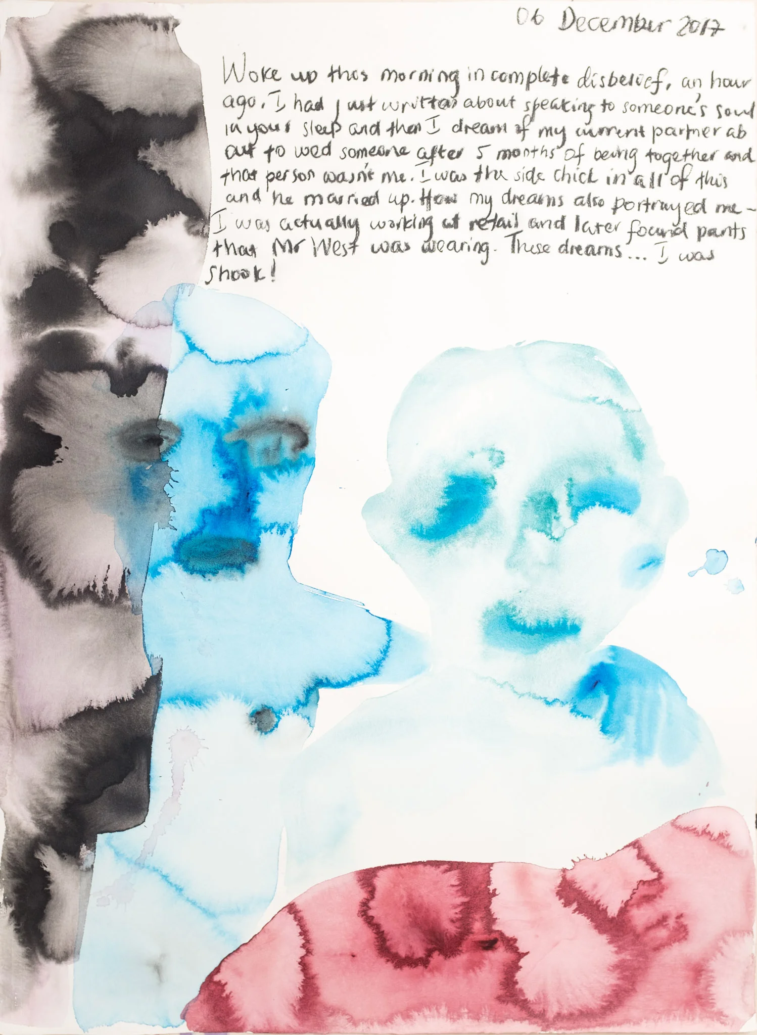 He was somebody else’s. 2017Acrylic and ink on Hahnemühle107 x 78cmZeitz Collection