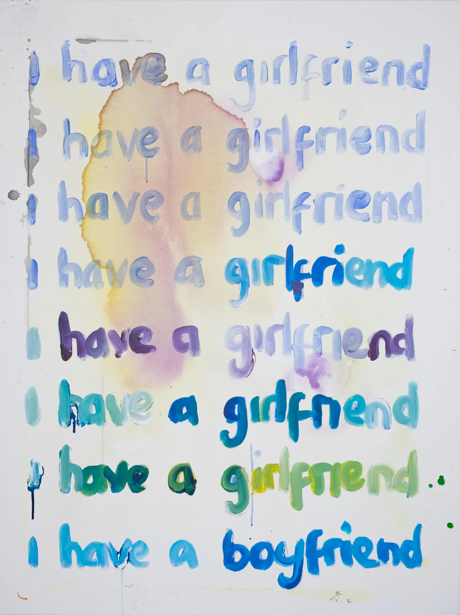 I have a girlfriend, 2017914mm x 1219mmAcrylic and inkPrivate Collection