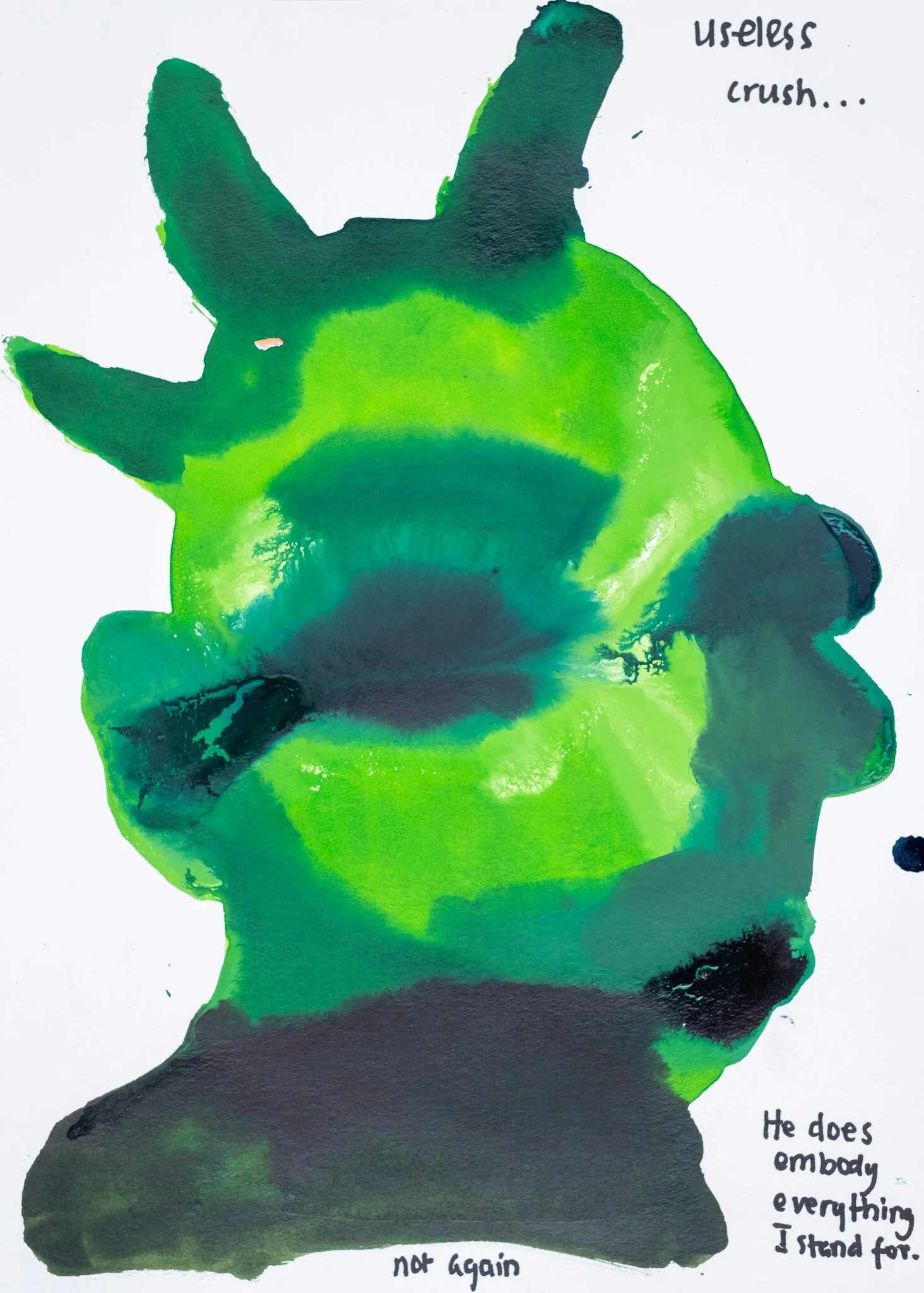 Not againAcrylic and inkAquarelle paper29,7cm x 42cmUnframed2019Available on request