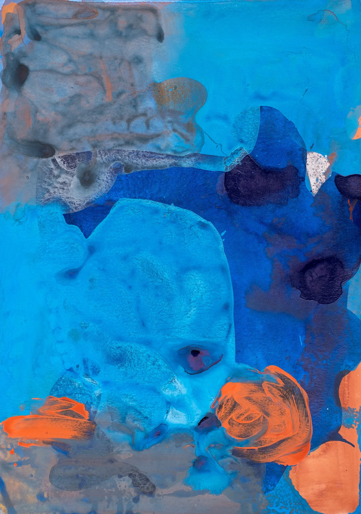 Blue CompositionAcrylic and ink on Aquarelle paper21cm x 29,7cmUnframed2019Available on request