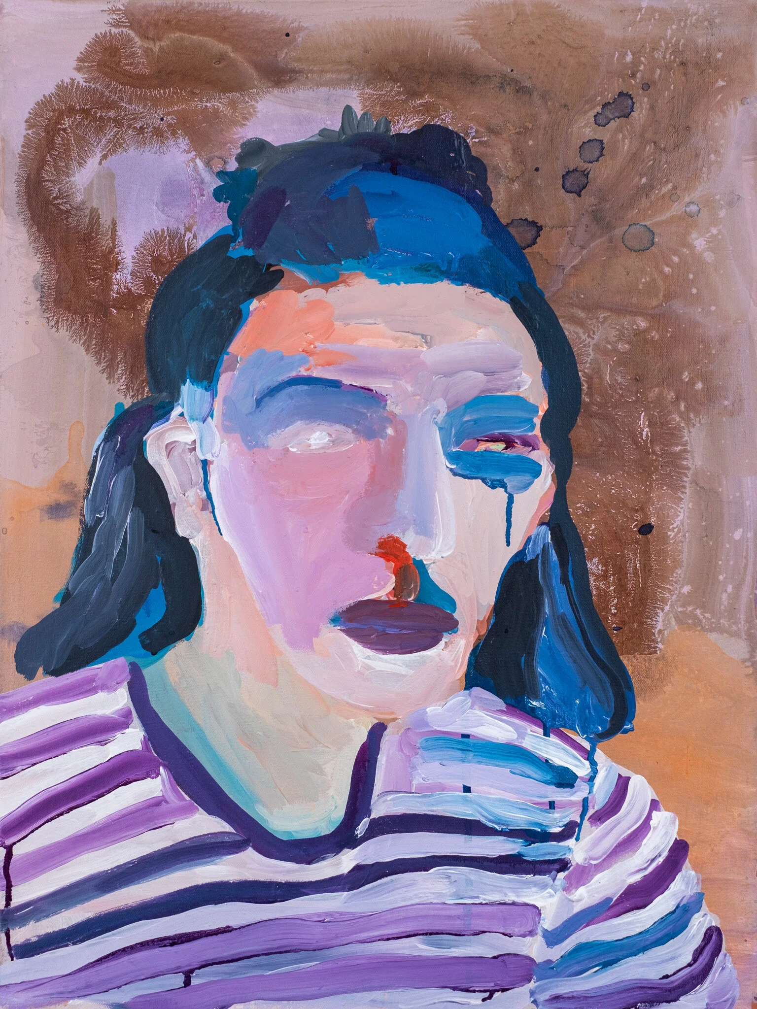 Pealing the maskAcrylic and ink Cotton on Canvas61cm x 45cmUnframedPrivate collection2019