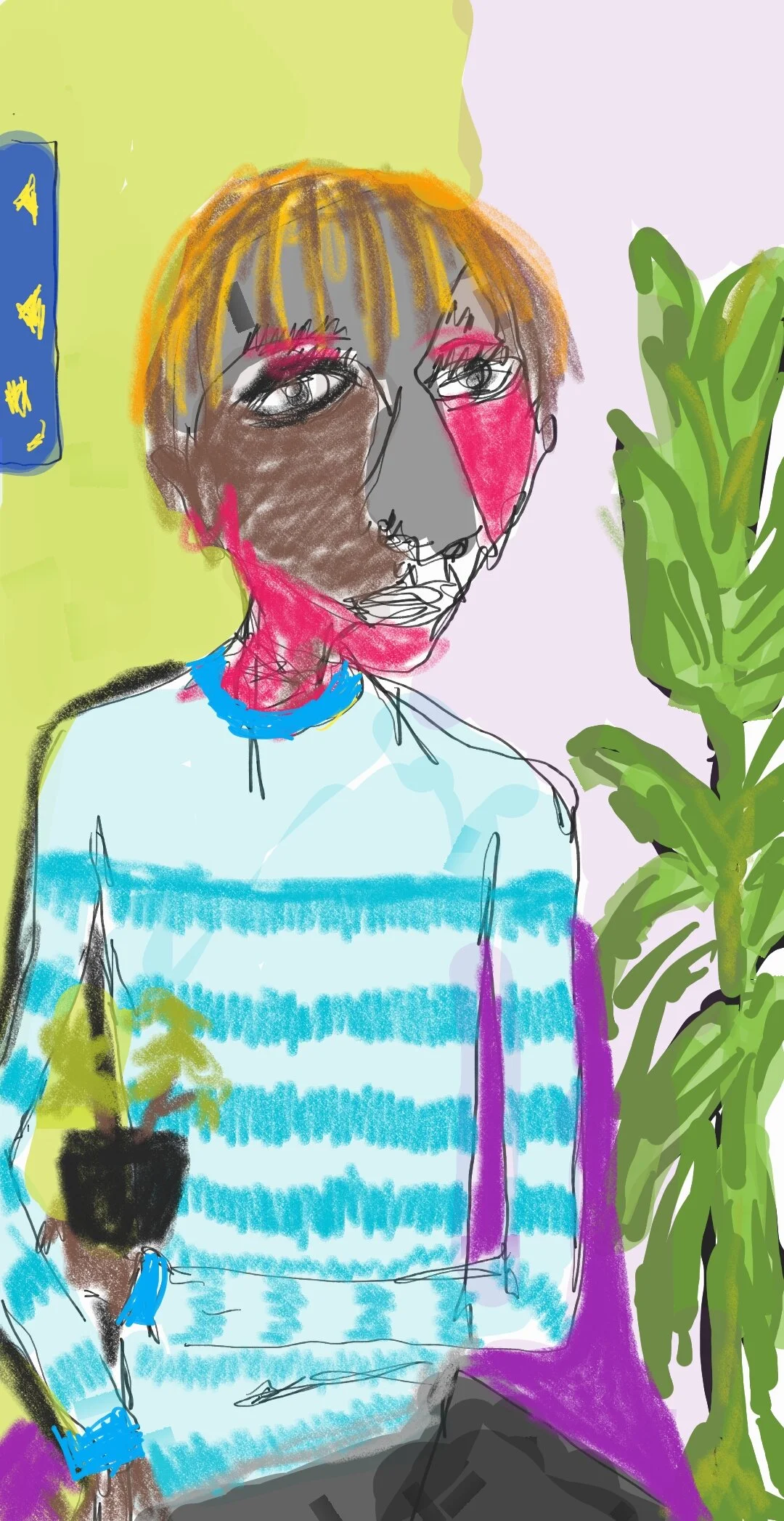 Me and my plantsDigital drawingA3 sizeEdition of 3 + AP2020