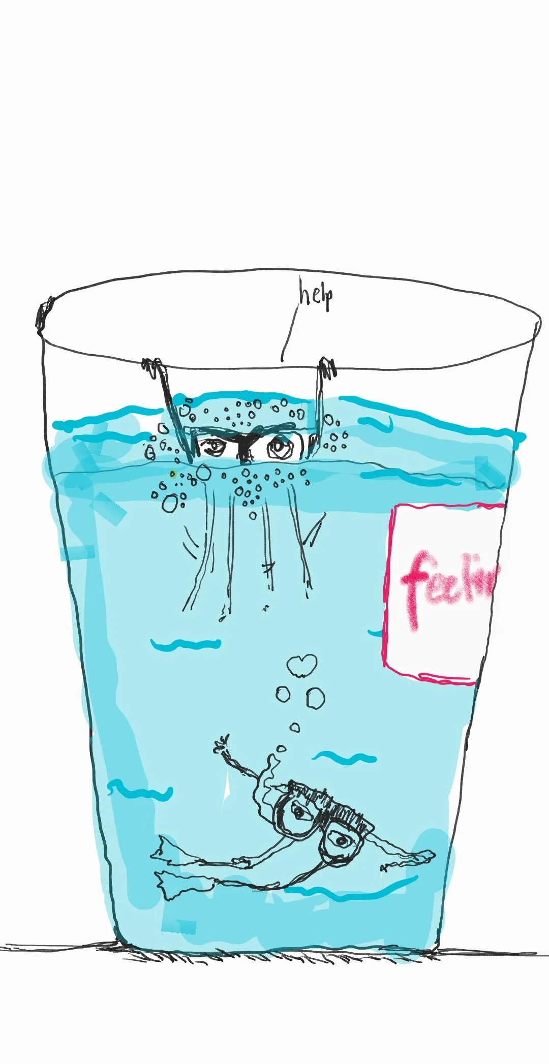 A pool of emotions, 2019Digital drawing on Hahnemuhle German Etching paperEdition 1 - 2: 210mm x 340mmEdition 3: 910mm x 1290mmPrice: Available on Request