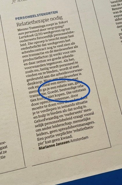 Over medewerkers als mens in plaats van productiefactor - NRC