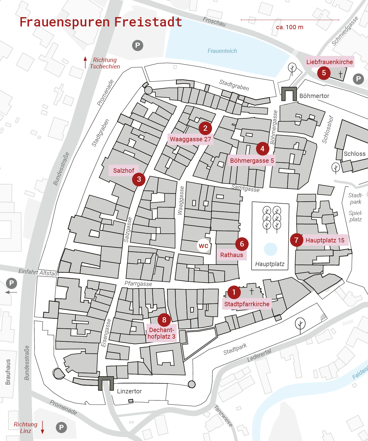 Stadtplan Spazierweg Frauenspuren