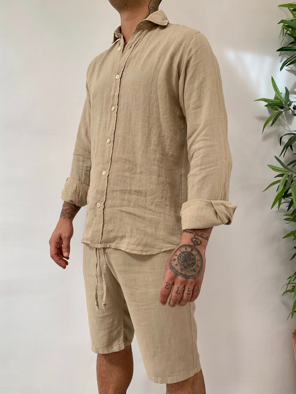 knee length dresses for ladies Ash & Erie White Linen Short Sleeve Shirt for Short Men White Linen / M / Standard