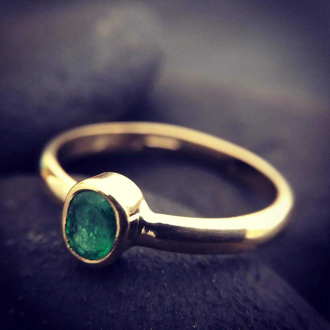 Redesigned emerald ring