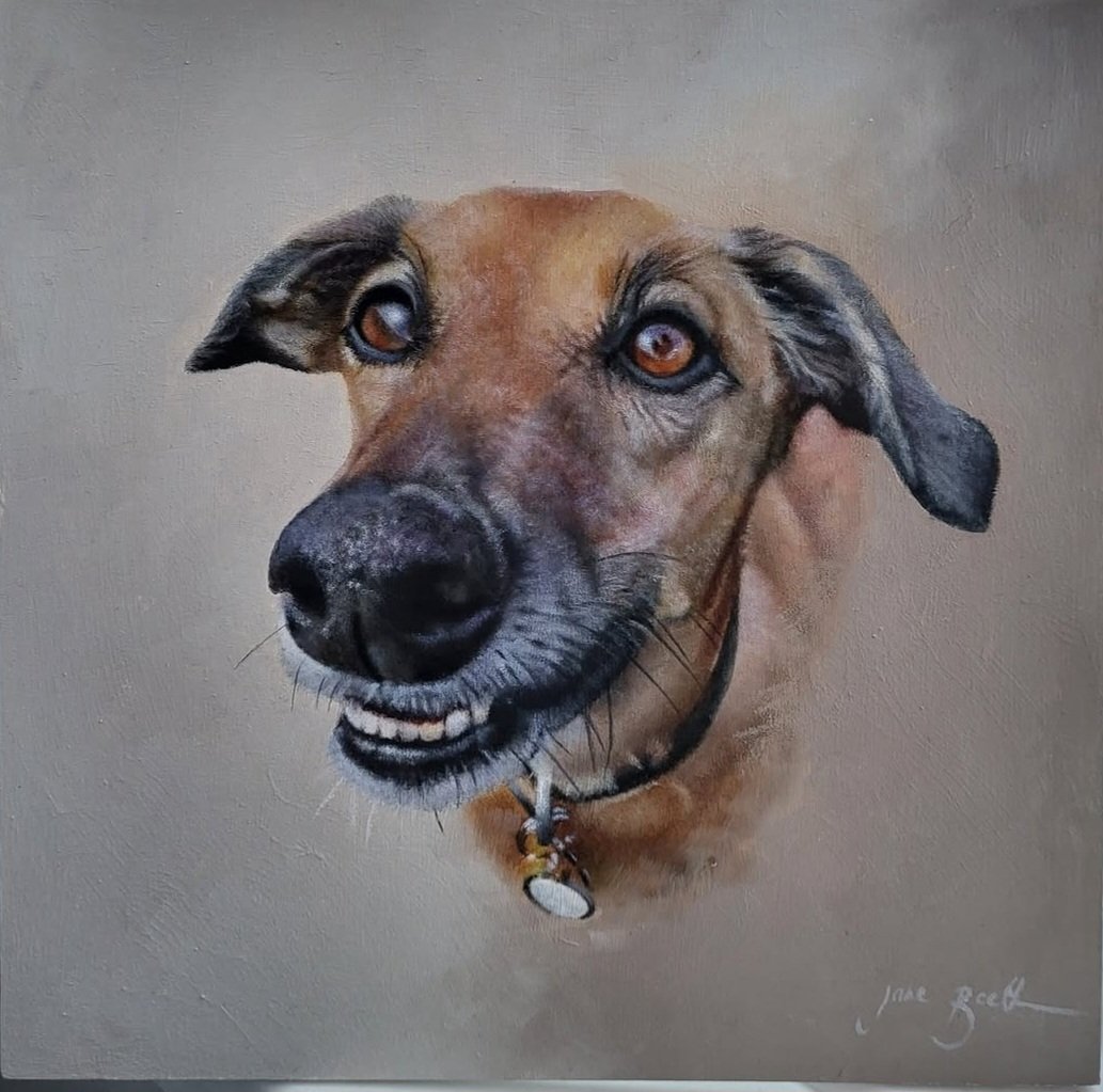 Dylan - 9" x 9" - Oil on Wood - Past Commission