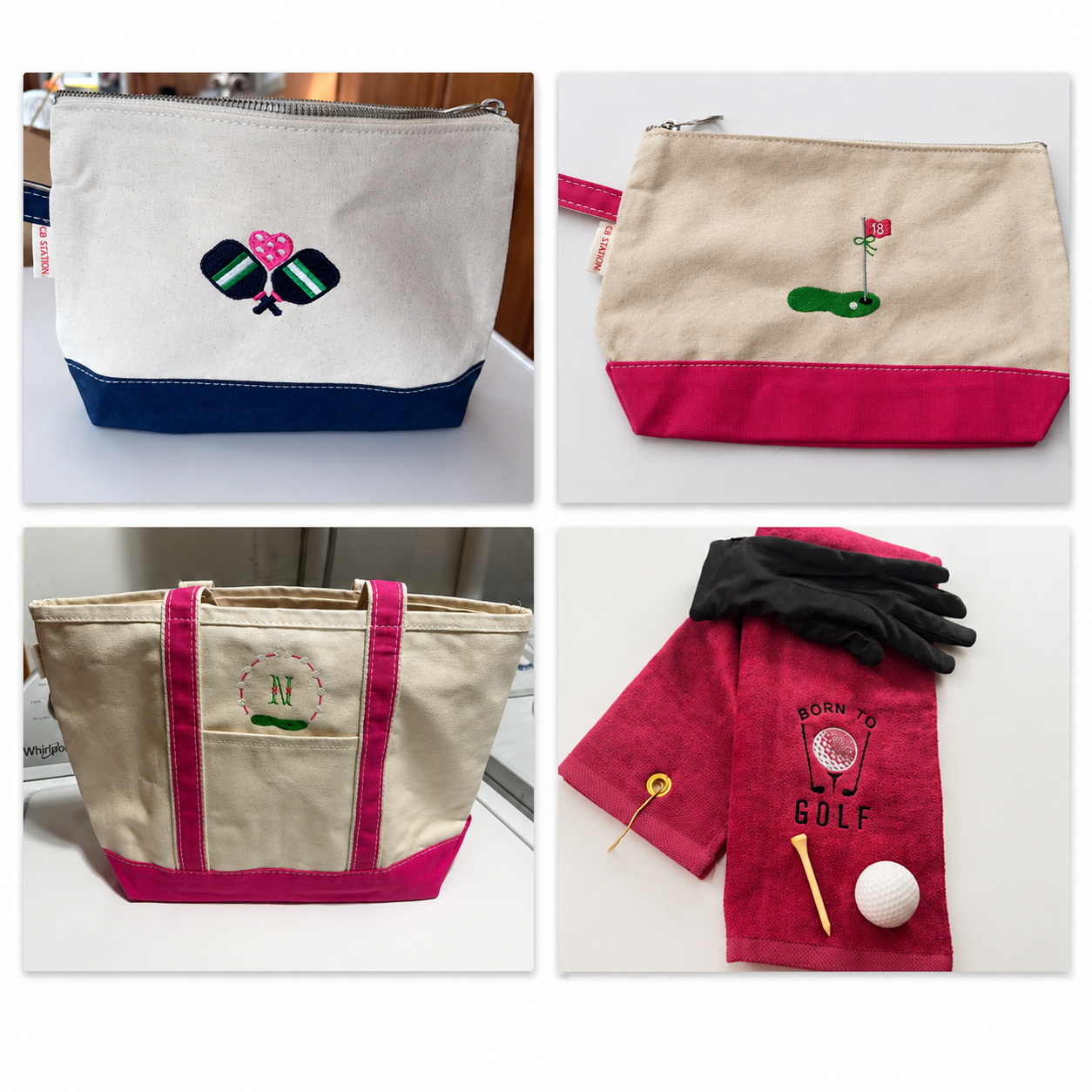  
  Embroidery-n-More by Jac BOOTH 112
     Embroidered items such as baby bibs, golf towels, baby bibs hand towels, onesies, aprons and chef hats, hand towels, cocktail napkins, sanitizer holders, golf towels, elf on the shelf clothing and so much m