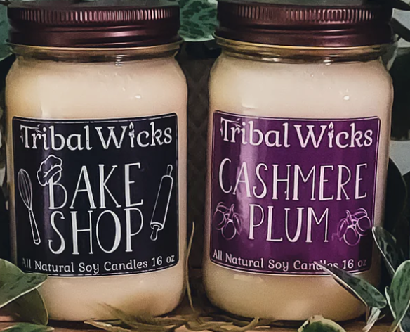 Tribal Wicks: BOOTH 219 Tribal Wicks is a family-owned company of adventure travelers based in Massachusetts, crafting 100% soy candles, wax melts, and all-natural soaps inspired by their global journeys. Known for their rich “foodie” scents a