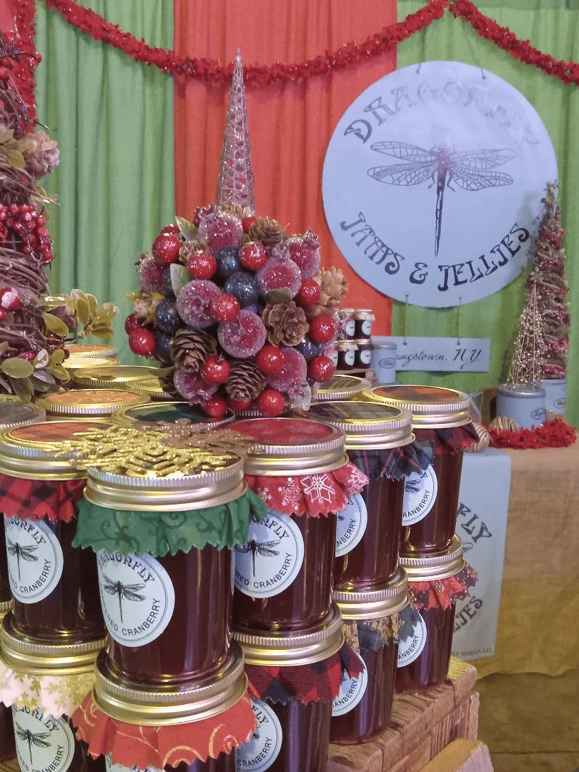  
  Dragonfly Jams and Jellies: BOOTH 476
    Dragonfly Jams and Jellies offers small-batch, real fruit jams, pepper jellies, and preserves made with Niagara County heritage fruits and exotic organic ingredients. From Aloha Plum with Hawaiian ginger 