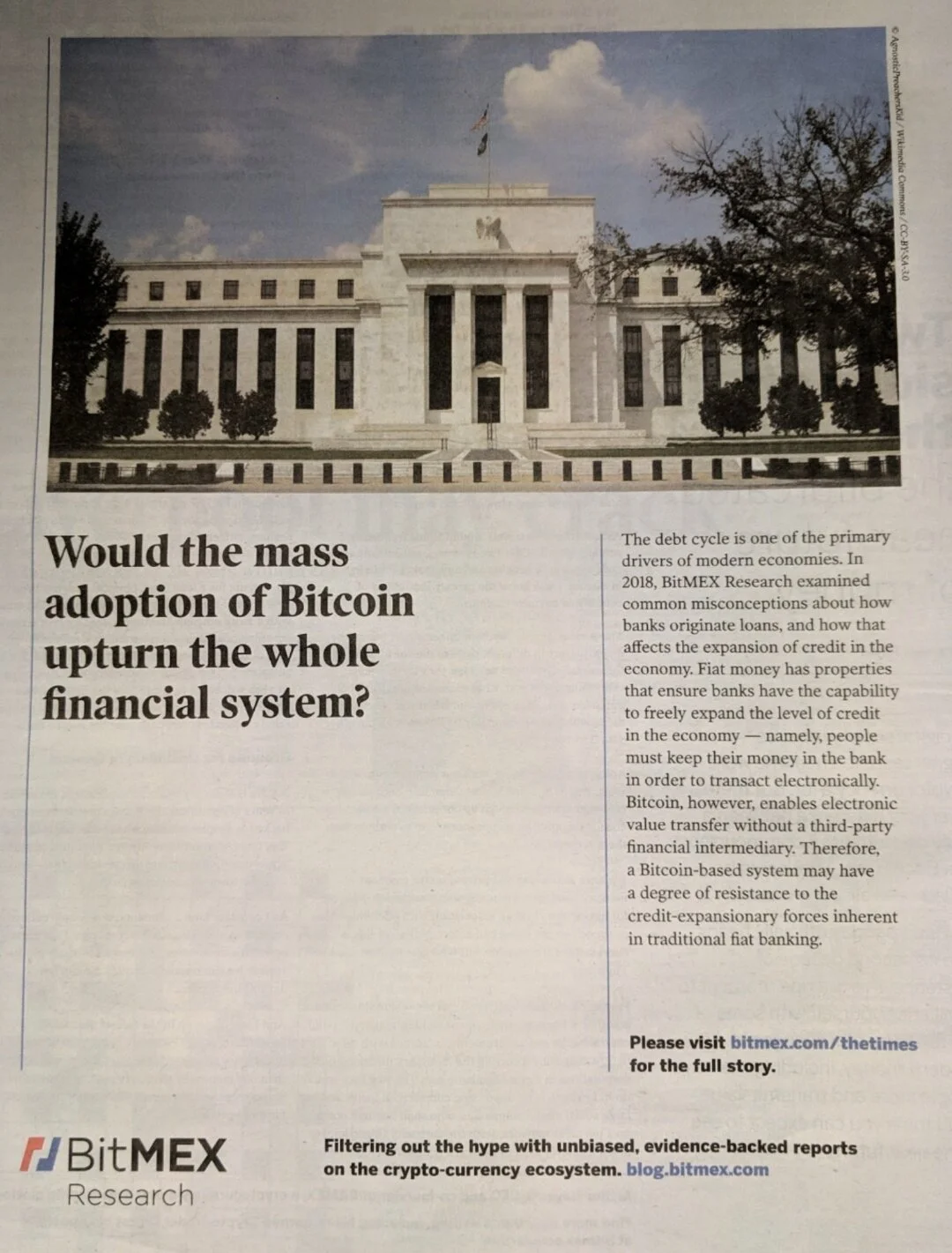 Outro anúncio matador da BitMex, 2019.
