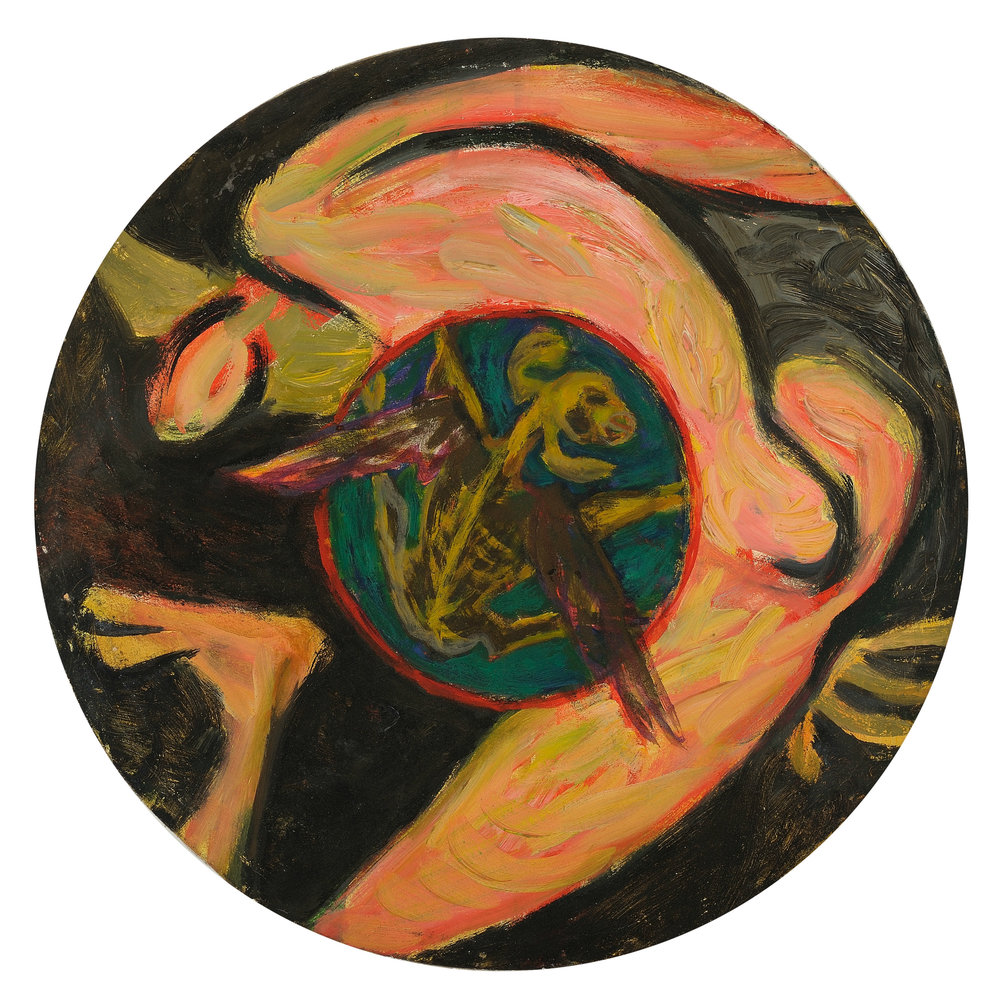  Irving Kriesberg,  Angel with Medallion , 1947, oil on canvas. Collection of the Estate of Irving Kriesberg 