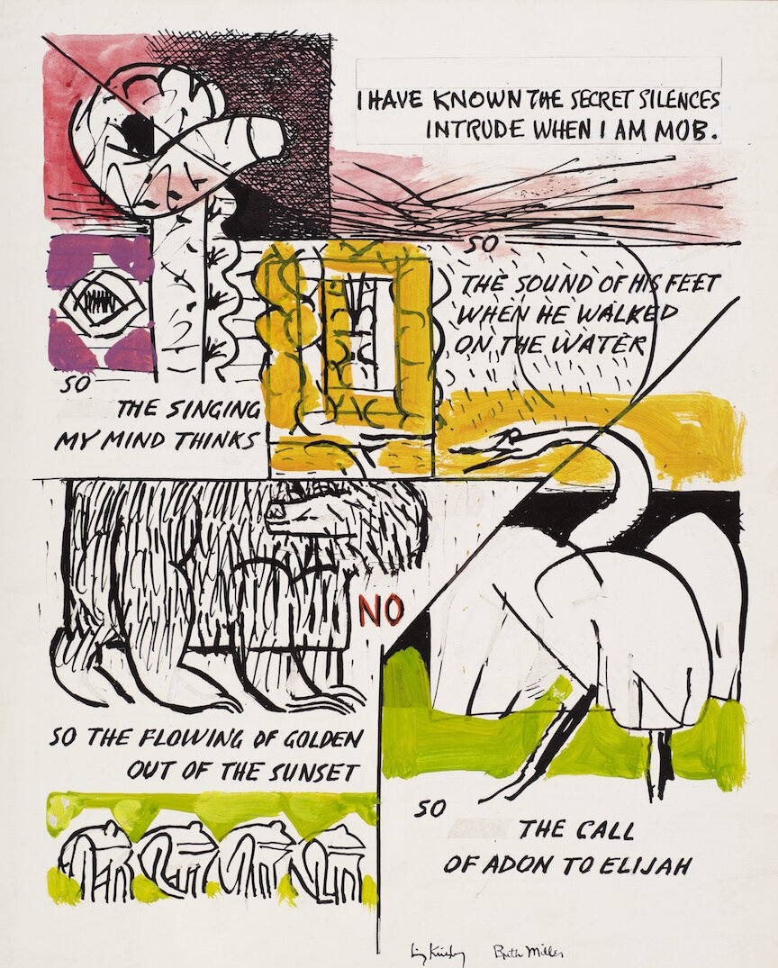   I Have Known the Secret Silences , c. 1965, gouache with ink and collage on paper, 18 x 14 3/4 in. (45.7 x 37.5 cm) 