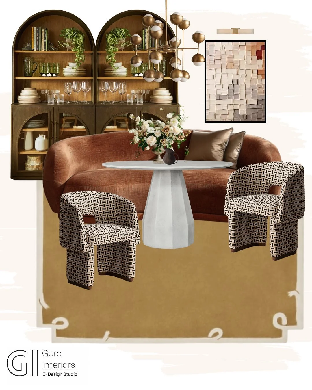 Redefining the Dining Experience. 

A traditional dining setup isn&rsquo;t always essential, especially when you have the space to curate something more refined.

This concept embraces a sculptural balance: a statement sofa paired with a contemporary