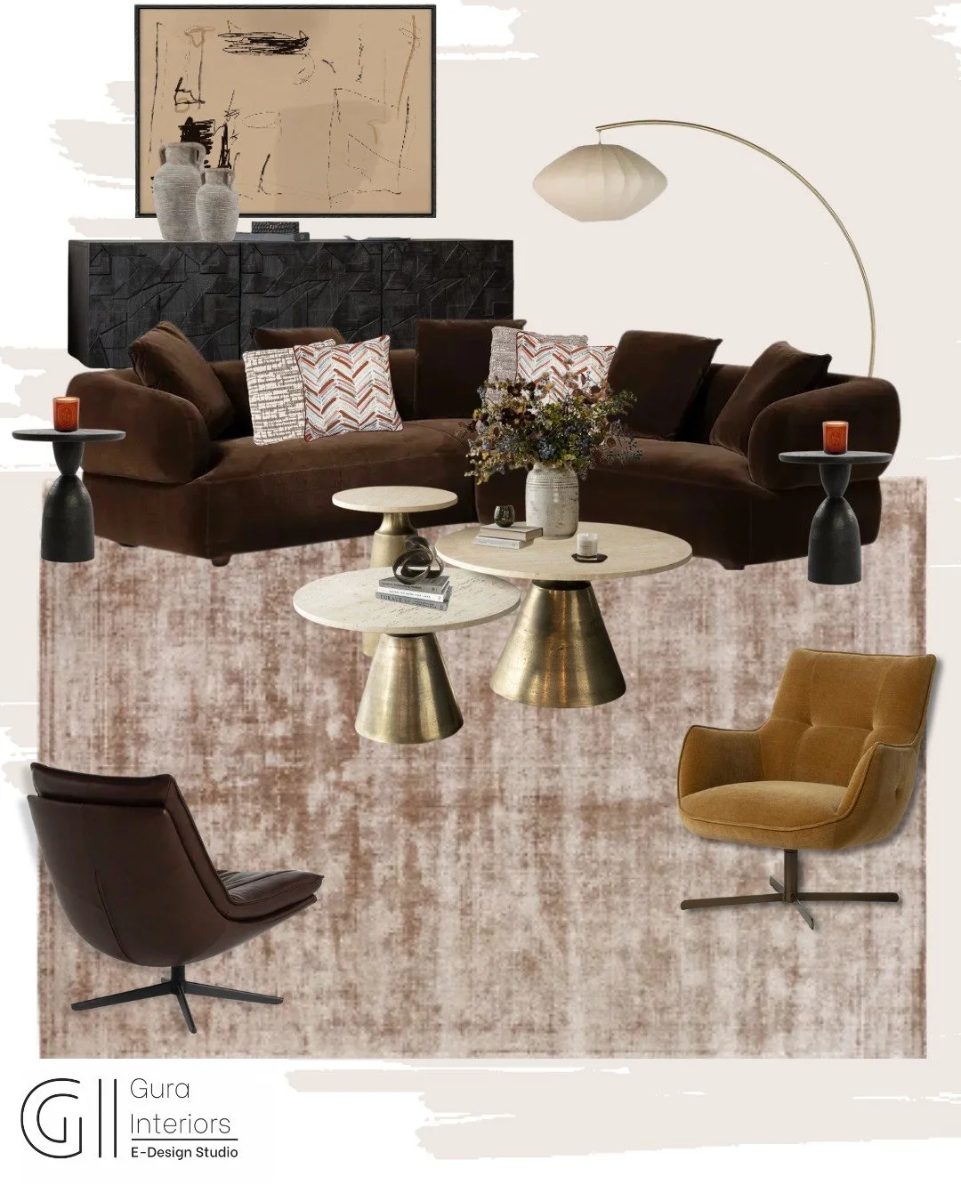 Balancing Act; But Make It Chic

Every piece tells a story; from the bold sectional to the sculptural tables, each element plays its part in perfect equilibrium. This space embodies balance, rhythm, and harmony, where contrast adds depth and proporti