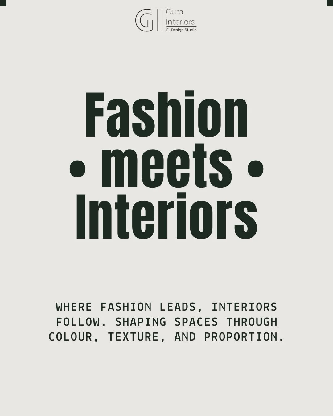 Fashion meets interiors! 

In fashion, colour is used with precision and curated to evoke emotion, create balance, and tell a story. The same discipline applies to well-considered interior design.

At Gura Interiors, we often begin our design process