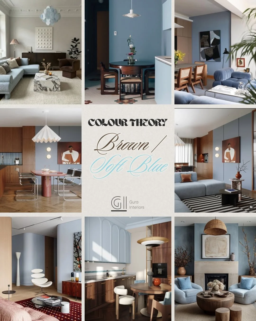 Colour Theory 1 | Brown &amp; Soft Blue

Brown brings the depth, soft blue brings the exhale. Together, they create a palette that feels grounded, airy, and effortlessly refined, where warmth meets softness in all the right ways.

In this concept, th
