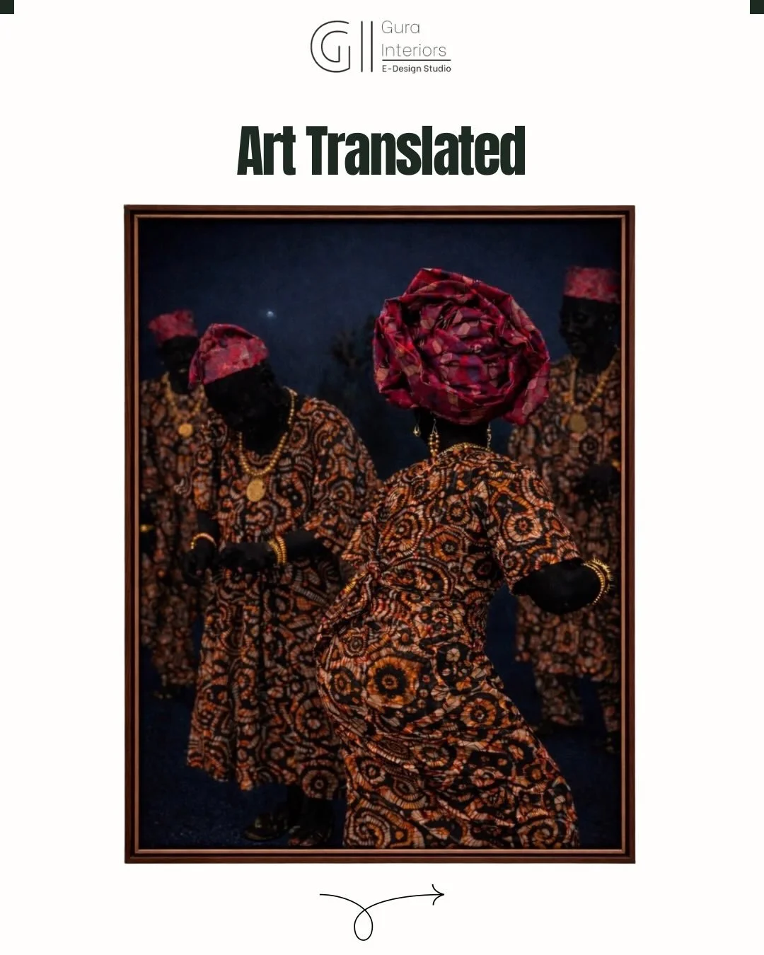 Art Inspired

When a painting doesn&rsquo;t just hang on the wall, it sets the tone for the entire room.

This striking artwork - by @fola_adeleke, figures draped in rich Ankara prints and adorned in gold, wasn&rsquo;t simply chosen to fill a wall. I