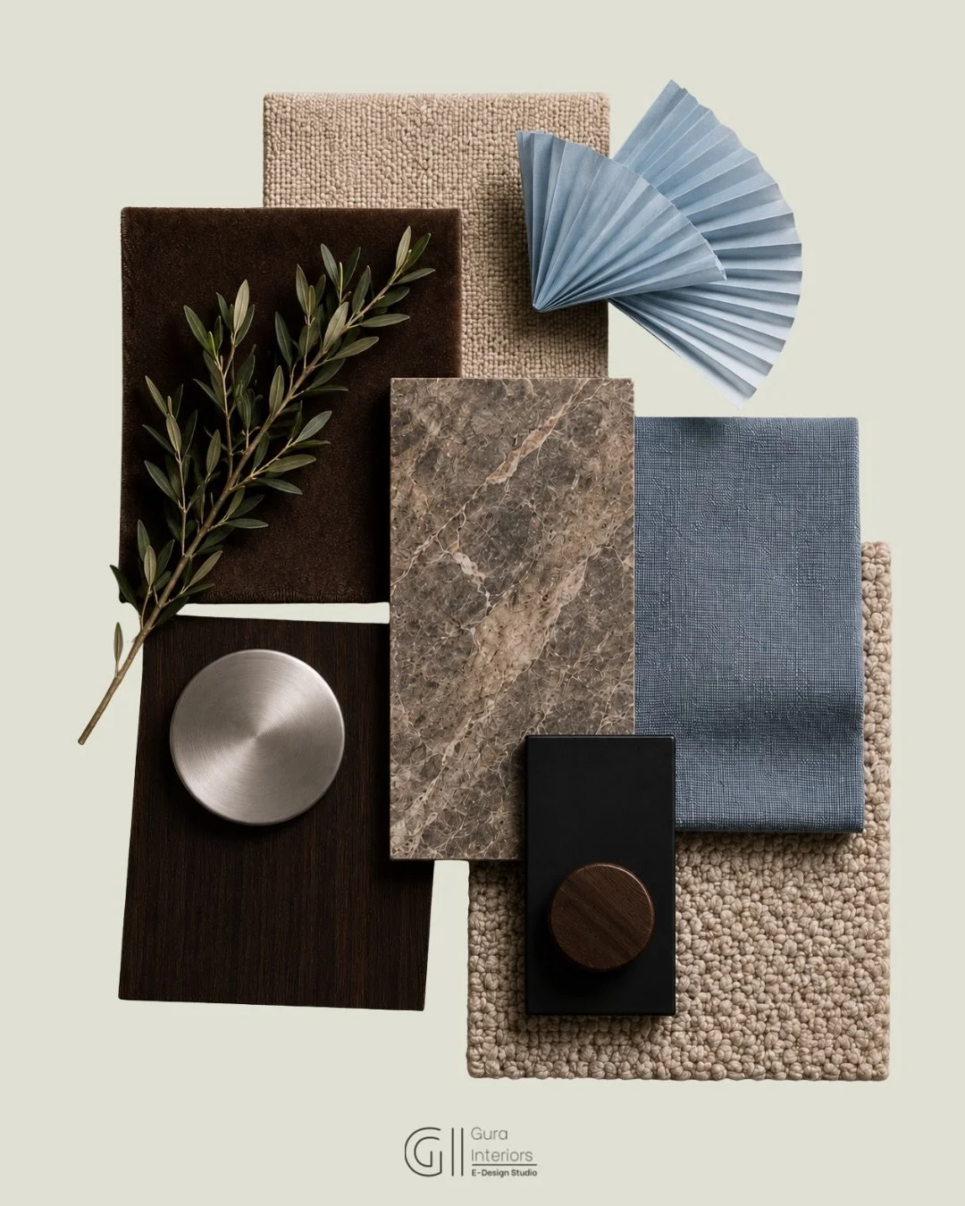 Sample board. Moodboard. Render.

This is where a design stops being an idea, and starts behaving like a room. 

Every texture, tone and finish is auditioned before it earns its place. Velvet for depth. Stone for quiet drama. A soft blue for the unex