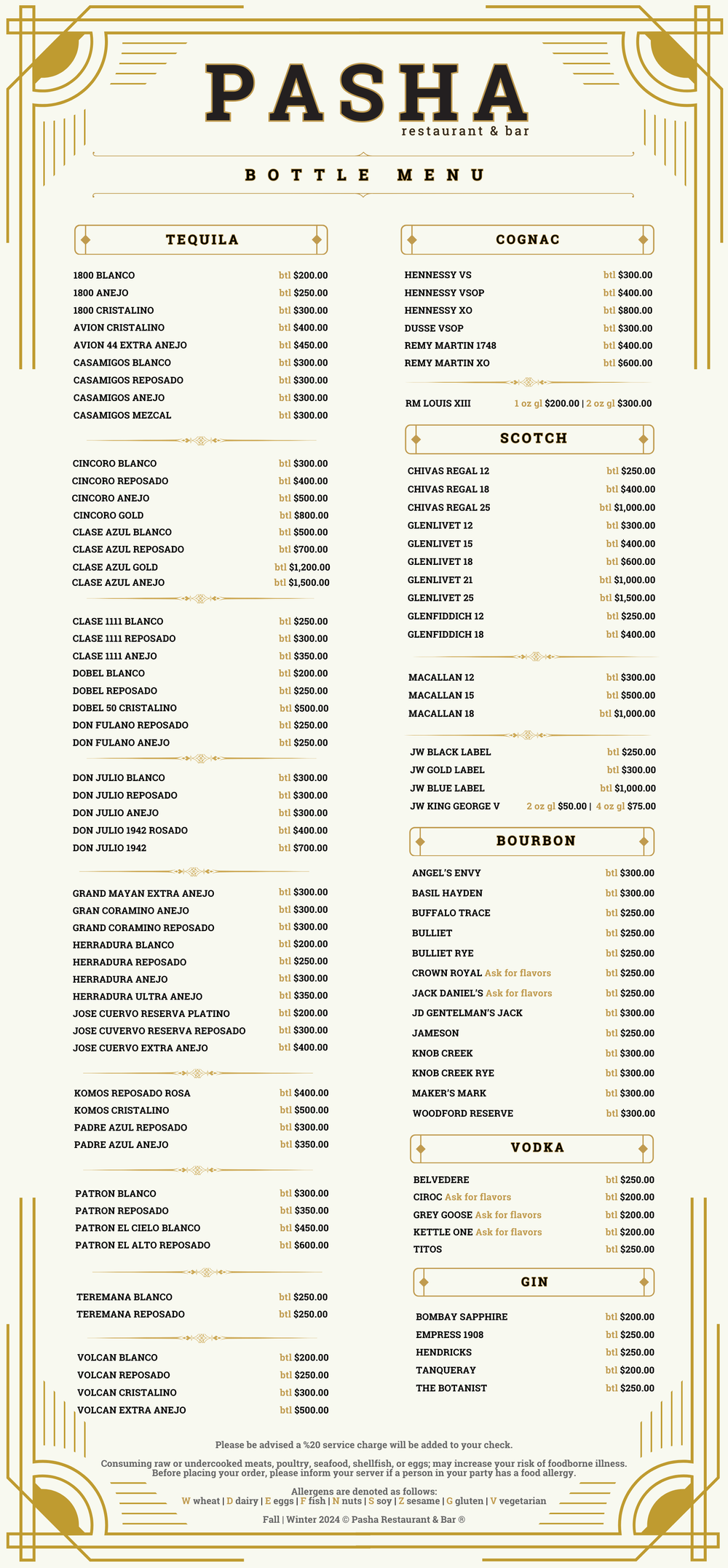 Menu — P A S H A