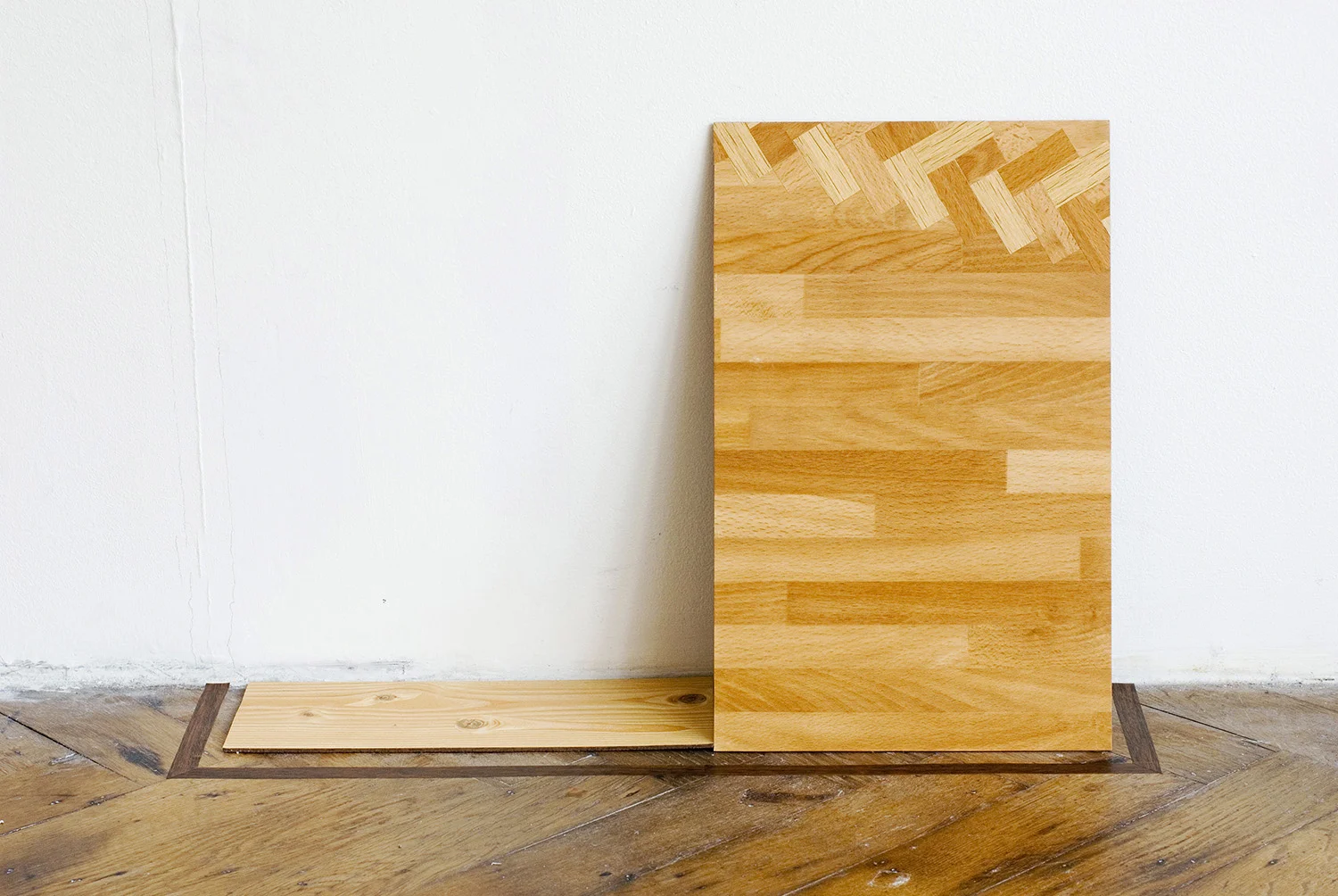 Masquetry III , 2014 Adhesive vinyl on board and floor 42 x 30 cm / 16.8 x 12 inches