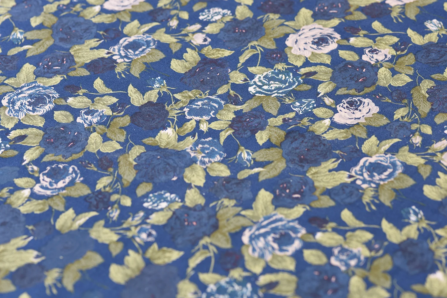 Back to Blue , 2018 Acrylic on patterned cotton fabric 150 x 44 inches