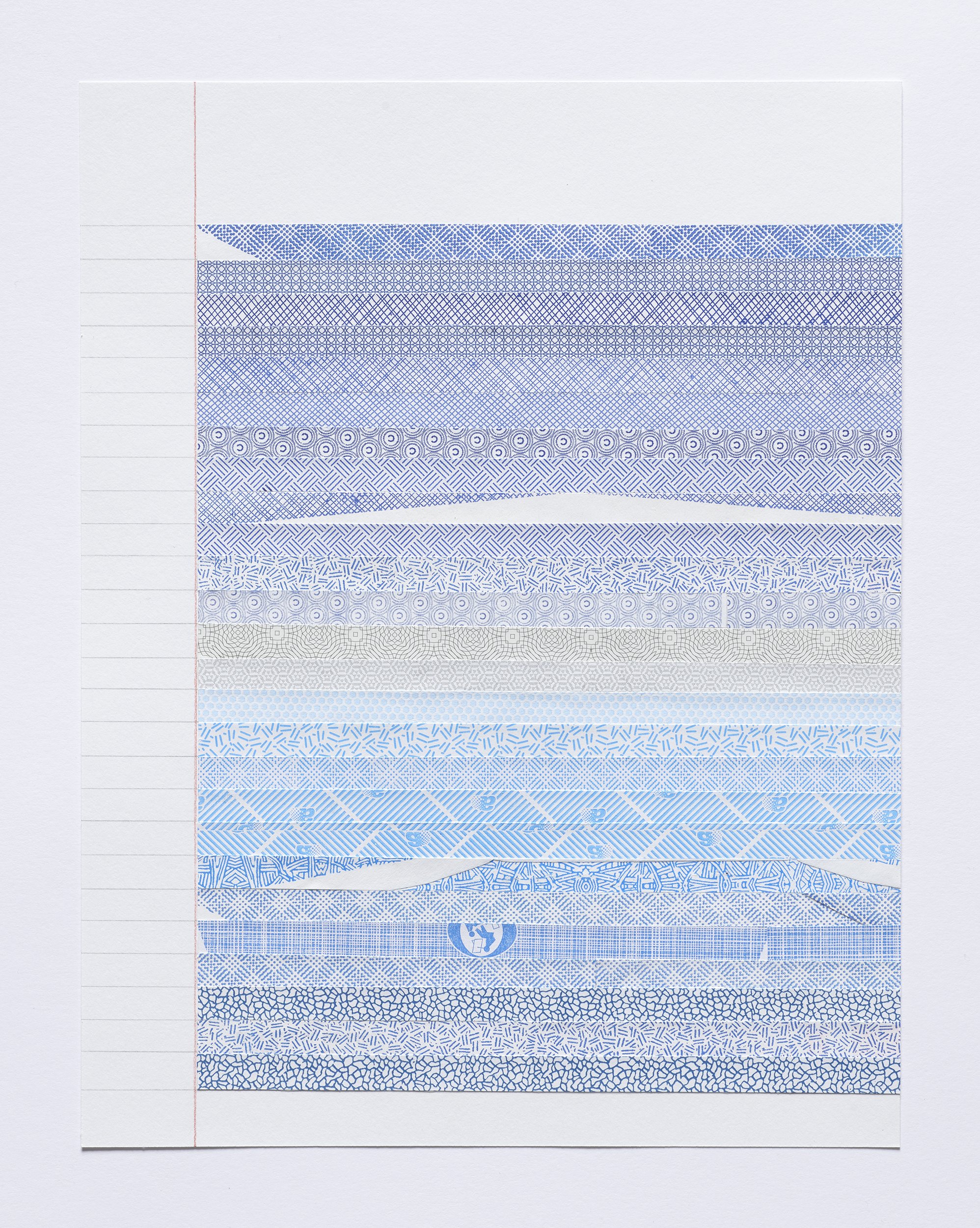 Envelope Letters #12 (January 2, 2023) , 2023 Graphite, colored pencils, security envelope strips, archival drawing paper 8.5 x 11 inches